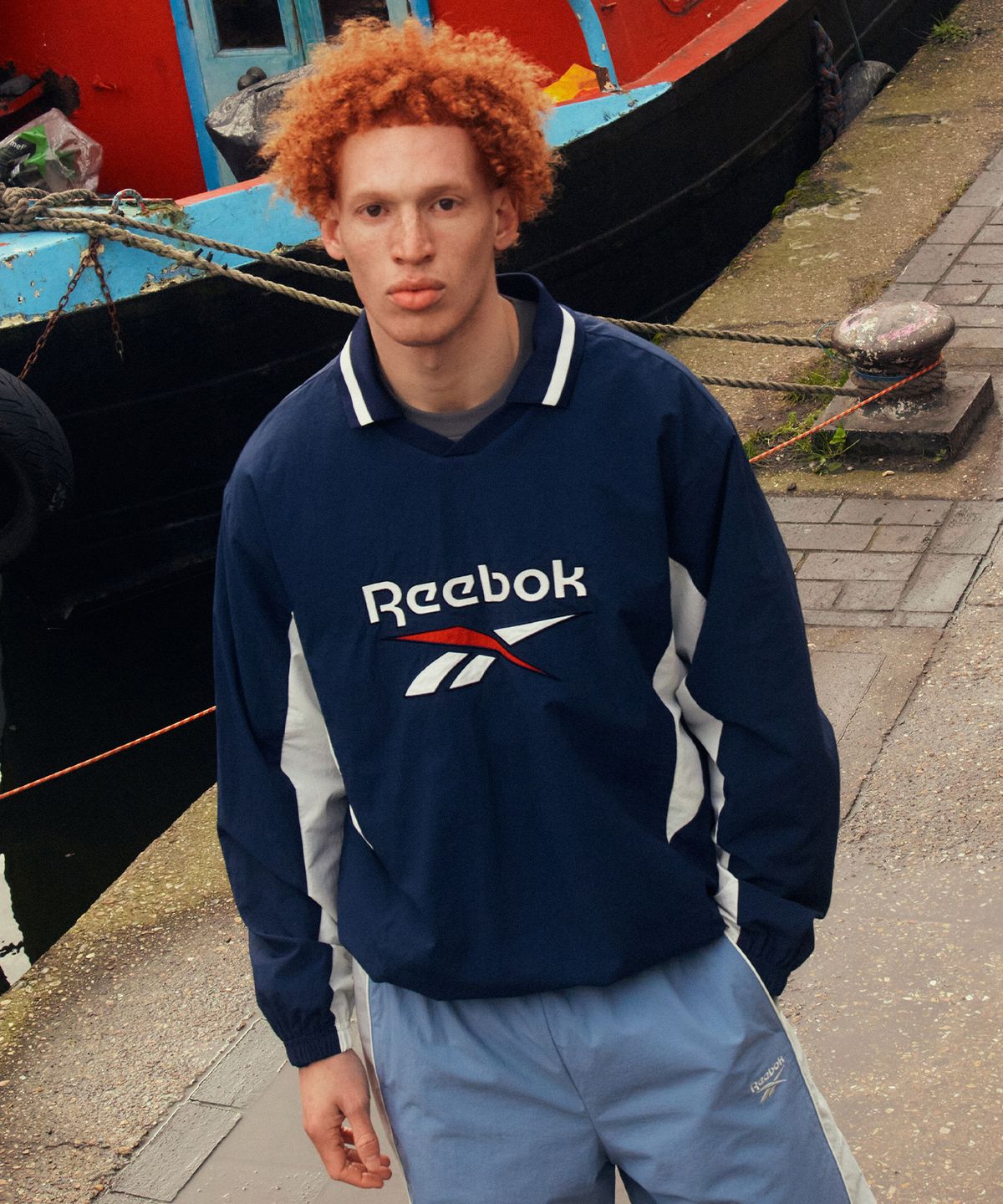 리복(REEBOK) 레전드 우븐 폴로 피스테 - 네이비