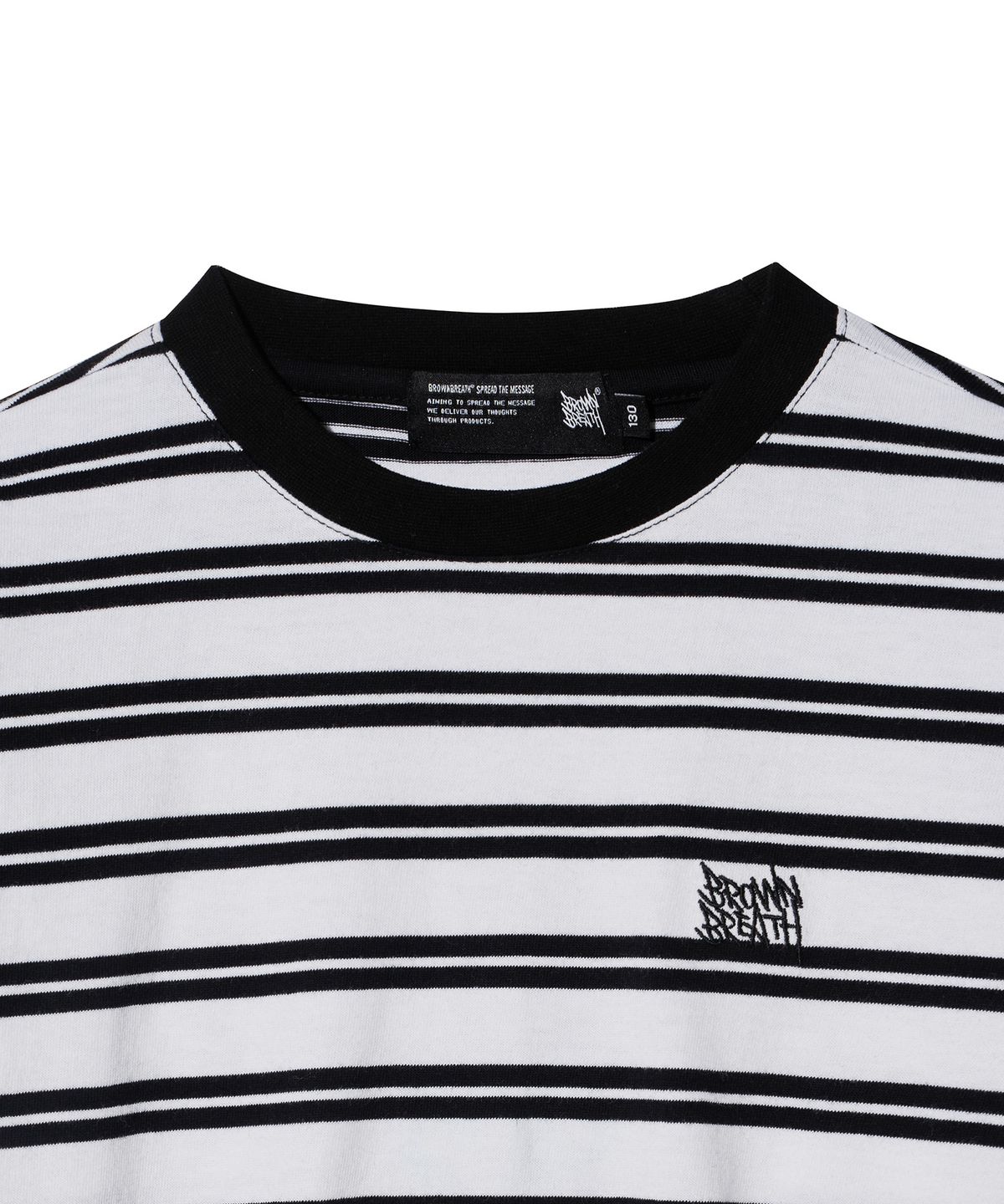 브라운브레스 키즈(BROWNBREATH KIDS) KIDS TAG STRIPE LONGSLEEVE - BLACK