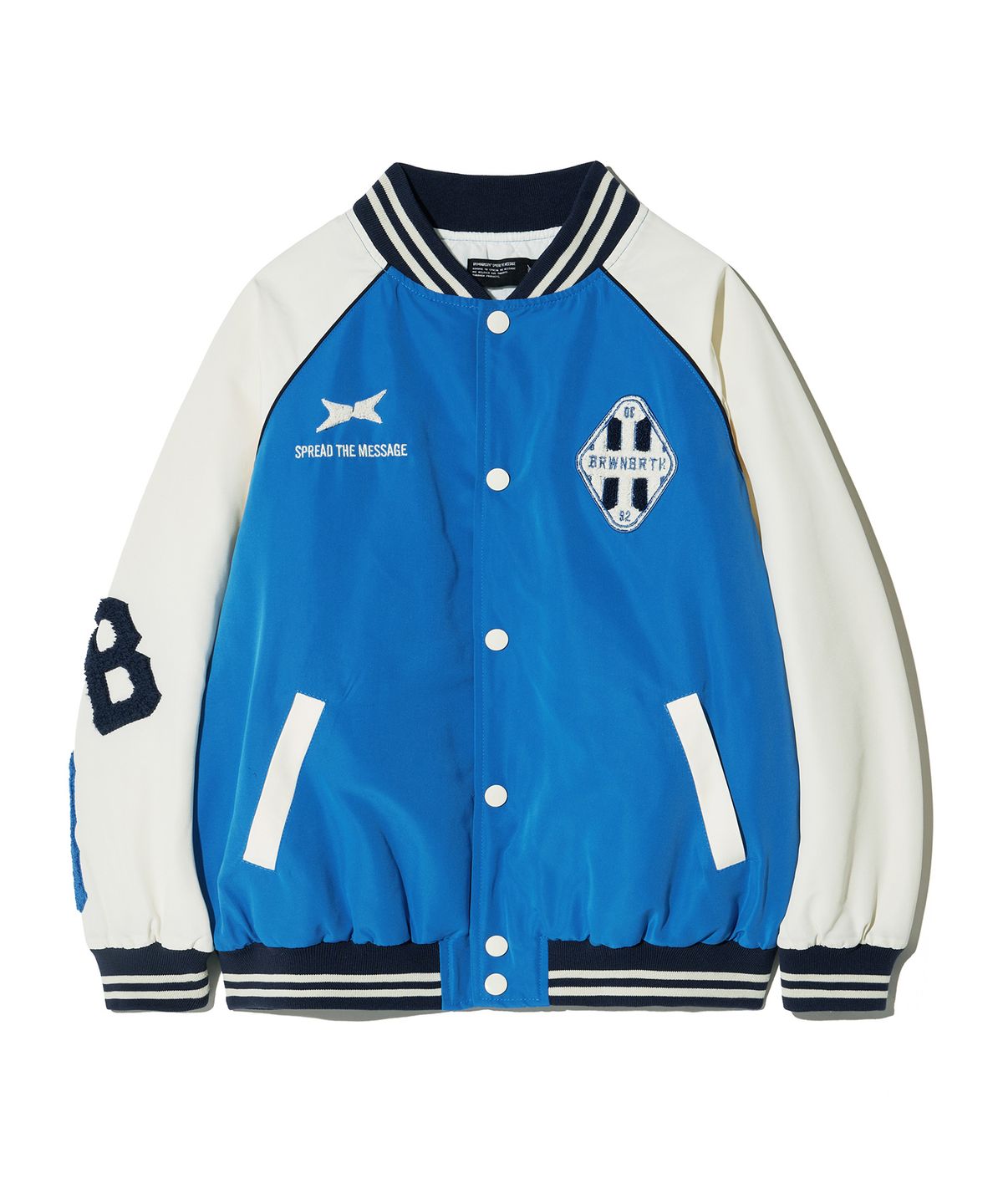 브라운브레스 키즈(BROWNBREATH KIDS) KIDS EMBLEM BASEBALL JACKET - BLUE