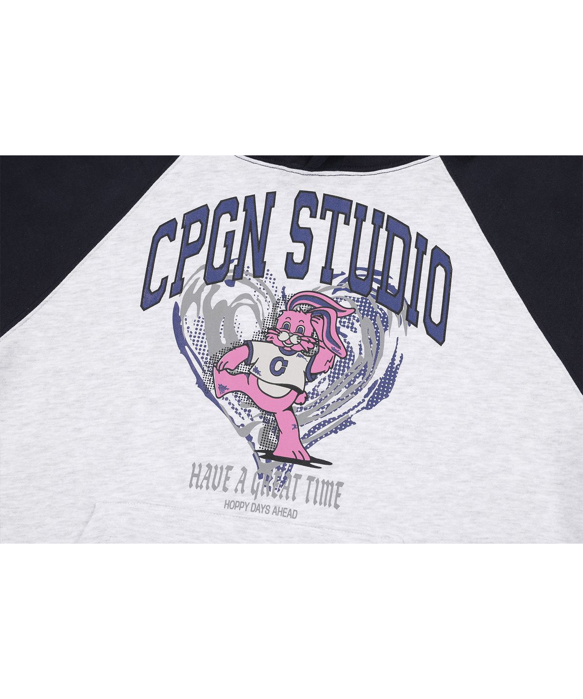 꼼파뇨(CPGN STUDIO) 러브 홉피 레글런 후드티 네이비