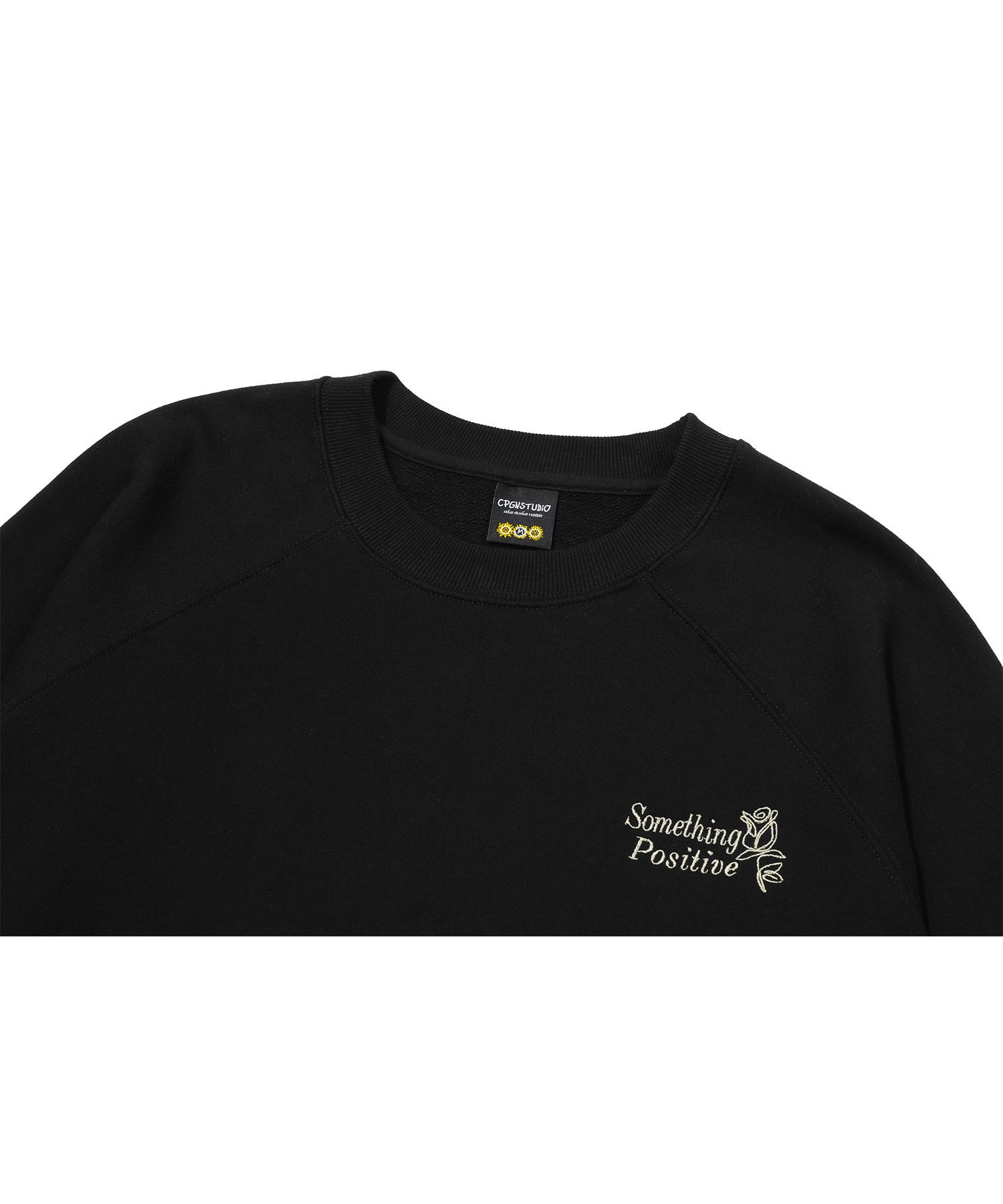 【CPGN STUDIO】25SS★ Positive Embroidery Raglan Sweatshirt MUSINSA | CPGN STUDIO Positive embroidery raglan sweatshirt