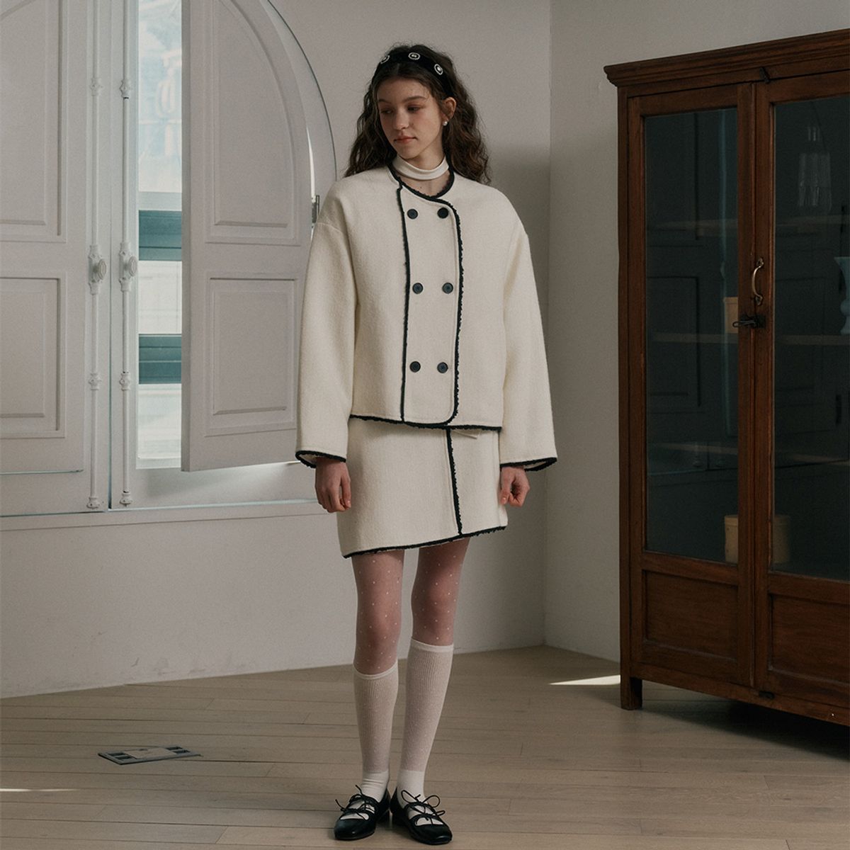 던드롭(DUNDROP) DD_Double breasted jacket_WHITE
