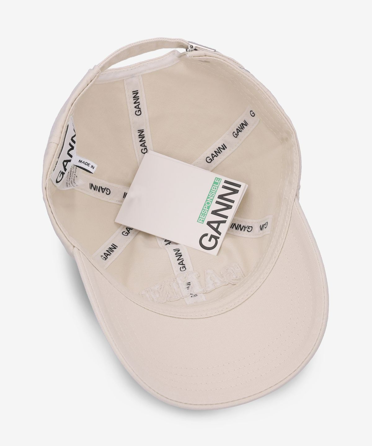 ☆Ganni☆ Logo Ball Cap Egret A5861135 Egret Beige Embroidered Logo Cap | GANNI US