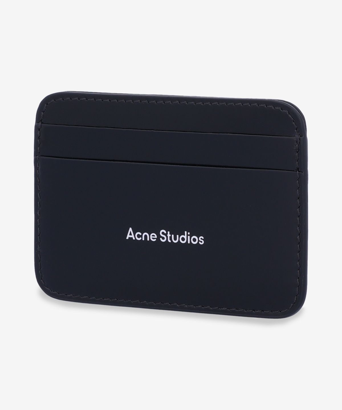 아크네 스튜디오(ACNE STUDIOS) 로고 가죽 카드 홀더 - 블랙 / CG0262900