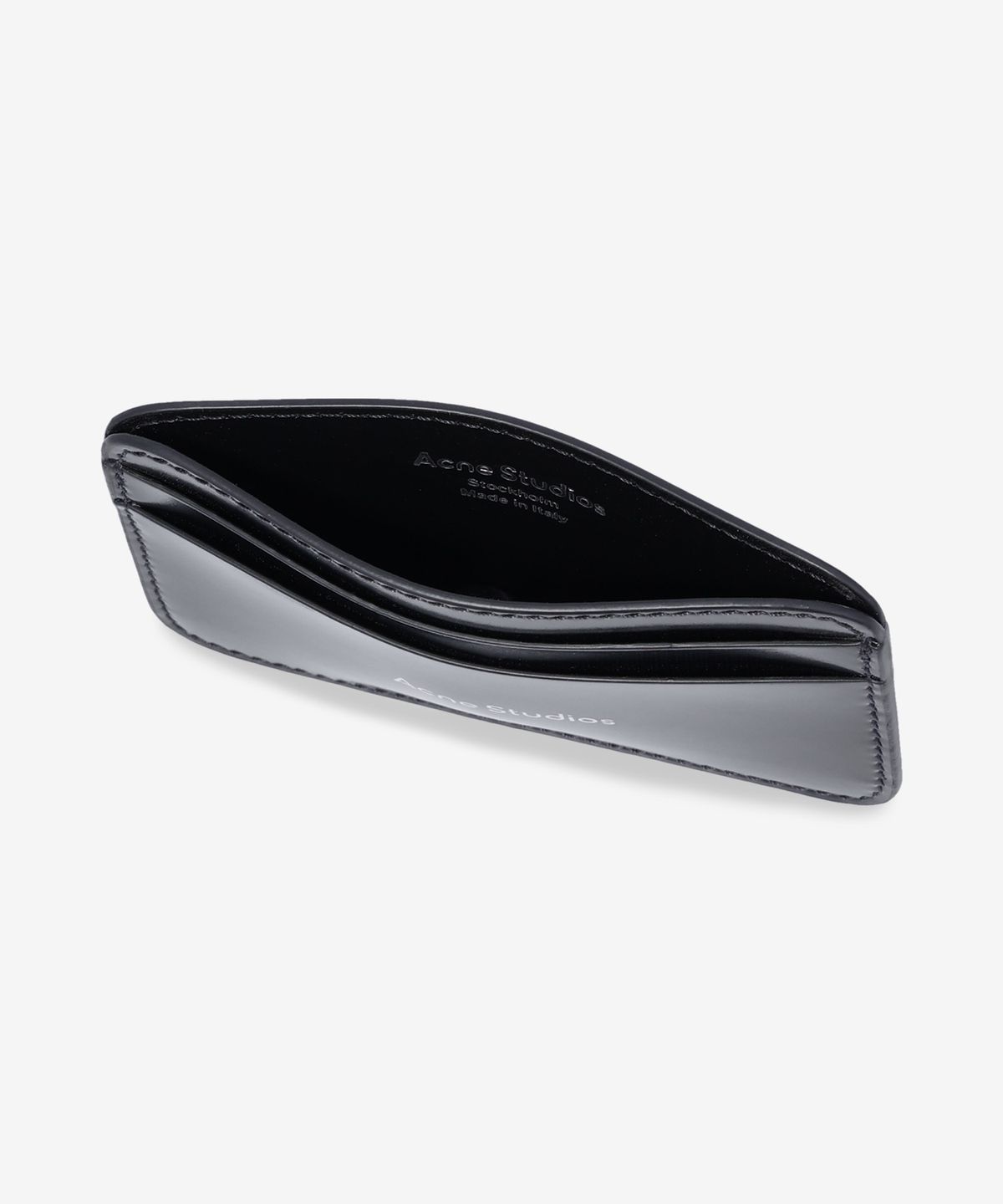 아크네 스튜디오(ACNE STUDIOS) 로고 가죽 카드 홀더 - 블랙 / CG0262900
