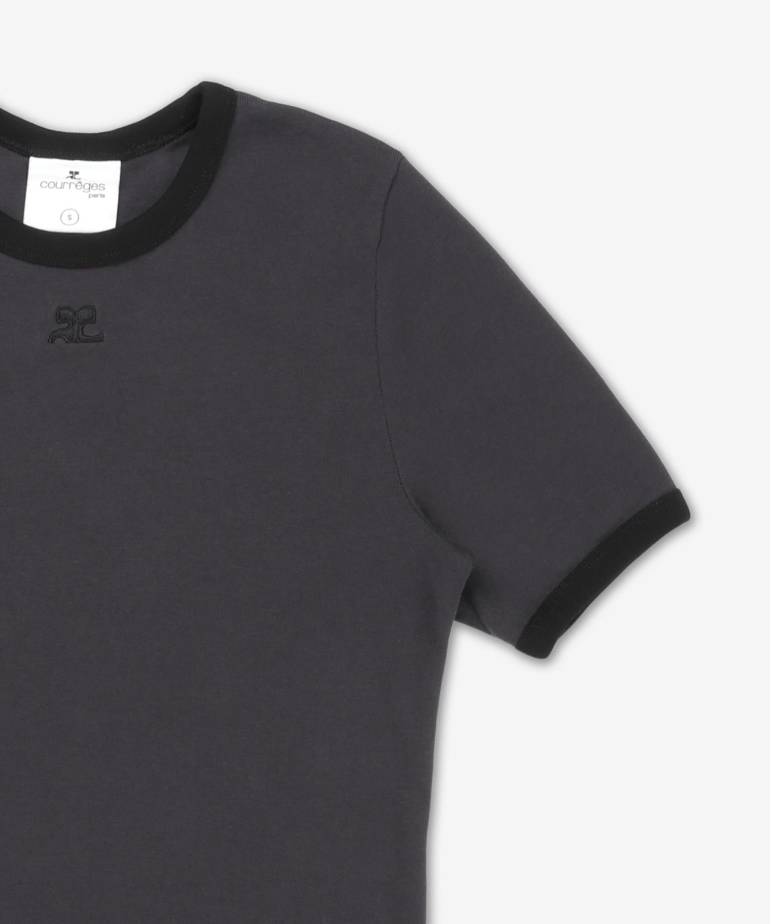 ★Courreges★ Signature Contrast Short Sleeve T-Shirt Denim SIGNATURE CONTRAST T-SHIRT - courrèges