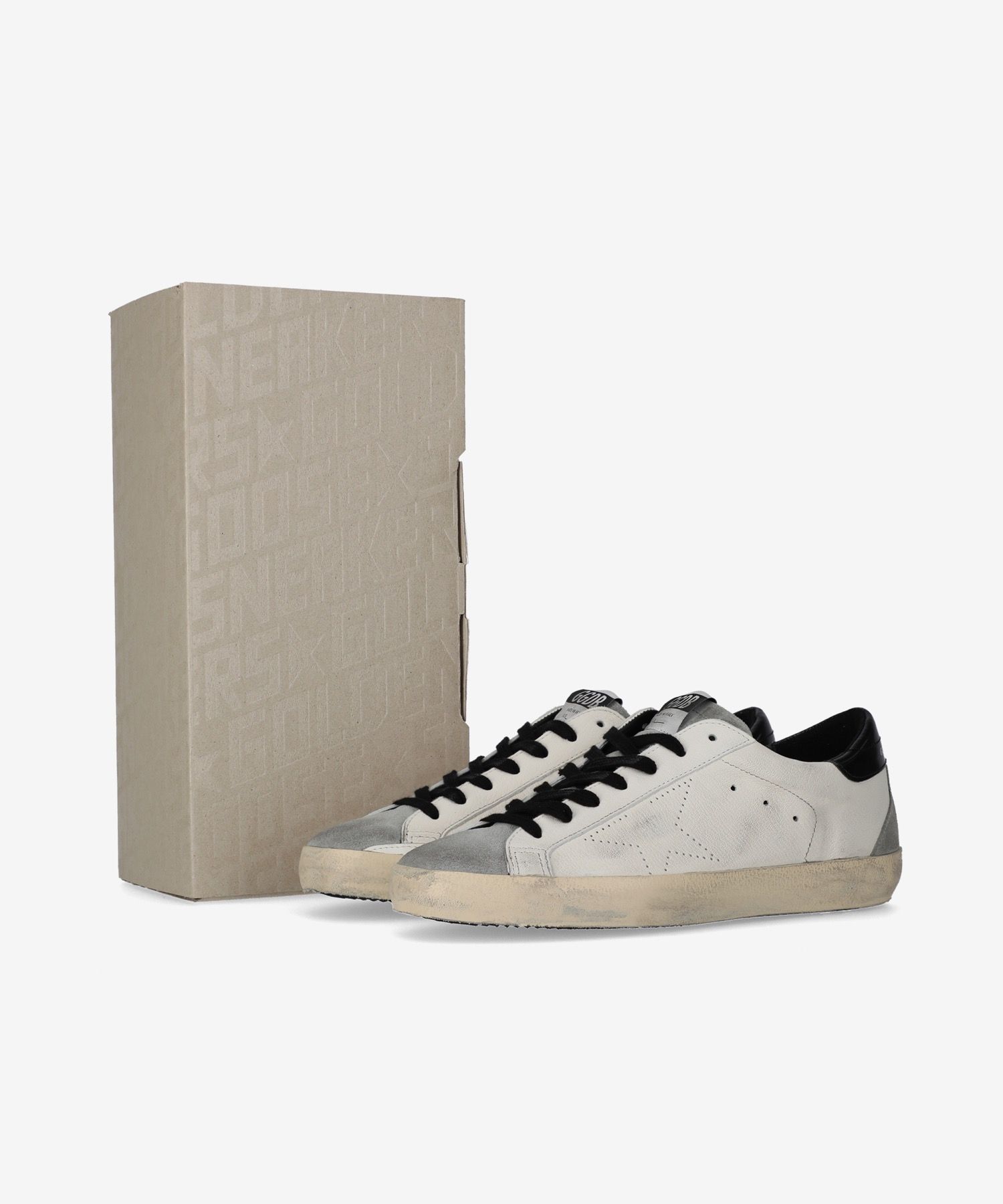 ★Golden Goose★ Superstar Blacktap Sneakers White GMF00262F Golden Goose Super Star Sneaker in White, Black, & Silver