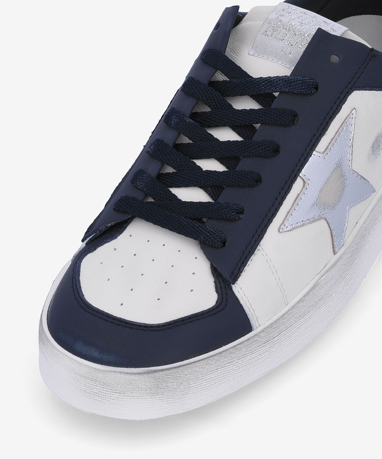 ★Golden Goose★ Stardan Silvertab Sneakers Optic White Navy MUSINSA | GOLDEN GOOSE Stardan Silvertab Sneakers - Optic