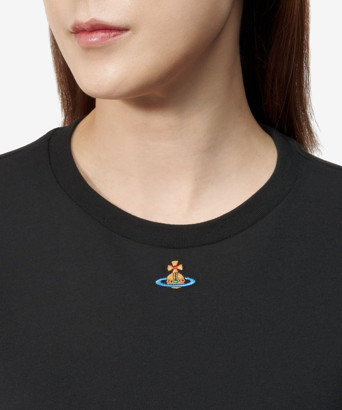 비비안 웨스트우드(VIVIENNE WESTWOOD) ORB 페루 반소매 티셔츠 - 블랙 / 3G010017J001MN401