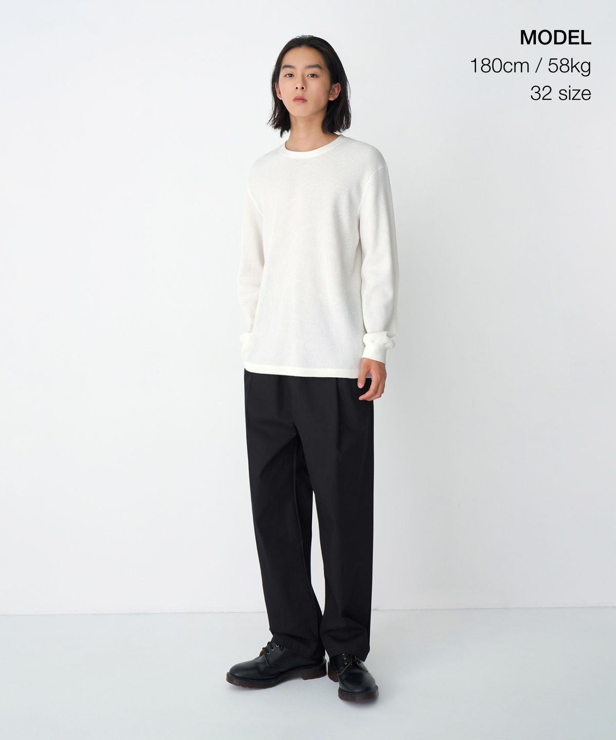 무신사 스탠다드(MUSINSA STANDARD) 코튼 루즈 테이퍼드 밴딩 팬츠 [블랙]