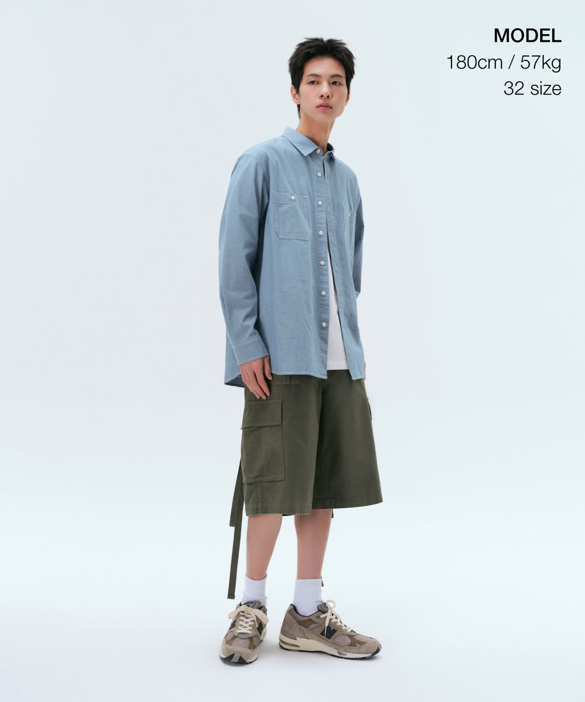 무신사 스탠다드(MUSINSA STANDARD) 브리티쉬 아미 카고 버뮤다 팬츠 [카키]