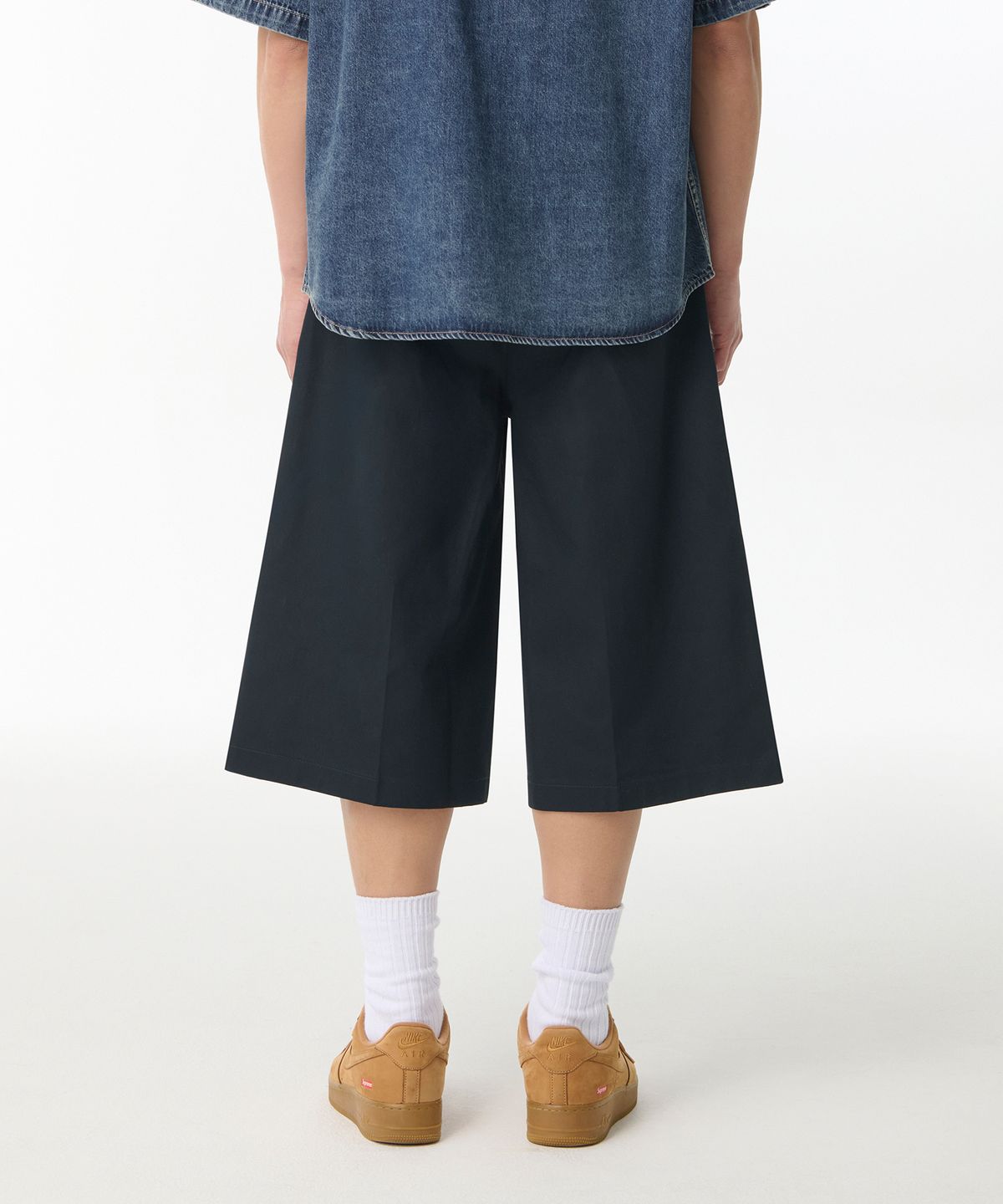 무신사 스탠다드(MUSINSA STANDARD) 헤비웨이트 CP 원 턱 롱 버뮤다 팬츠 [네이비]