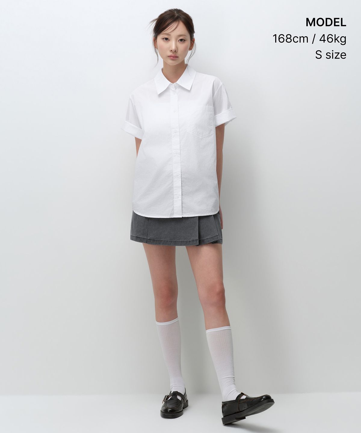 무신사 스탠다드 우먼(MUSINSA STANDARD WOMAN) 우먼즈 릴렉스드 소프트 포플린 반소매 셔츠 [화이트]
