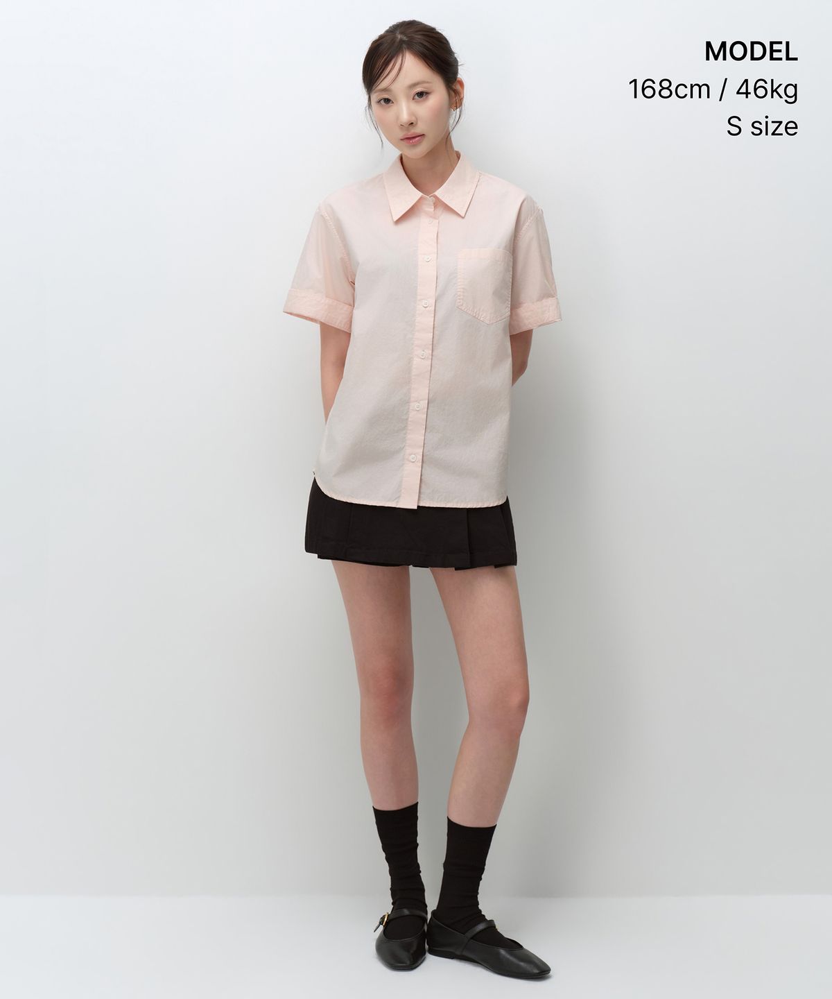 무신사 스탠다드 우먼(MUSINSA STANDARD WOMAN) 우먼즈 릴렉스드 소프트 포플린 반소매 셔츠 [로즈 워터]