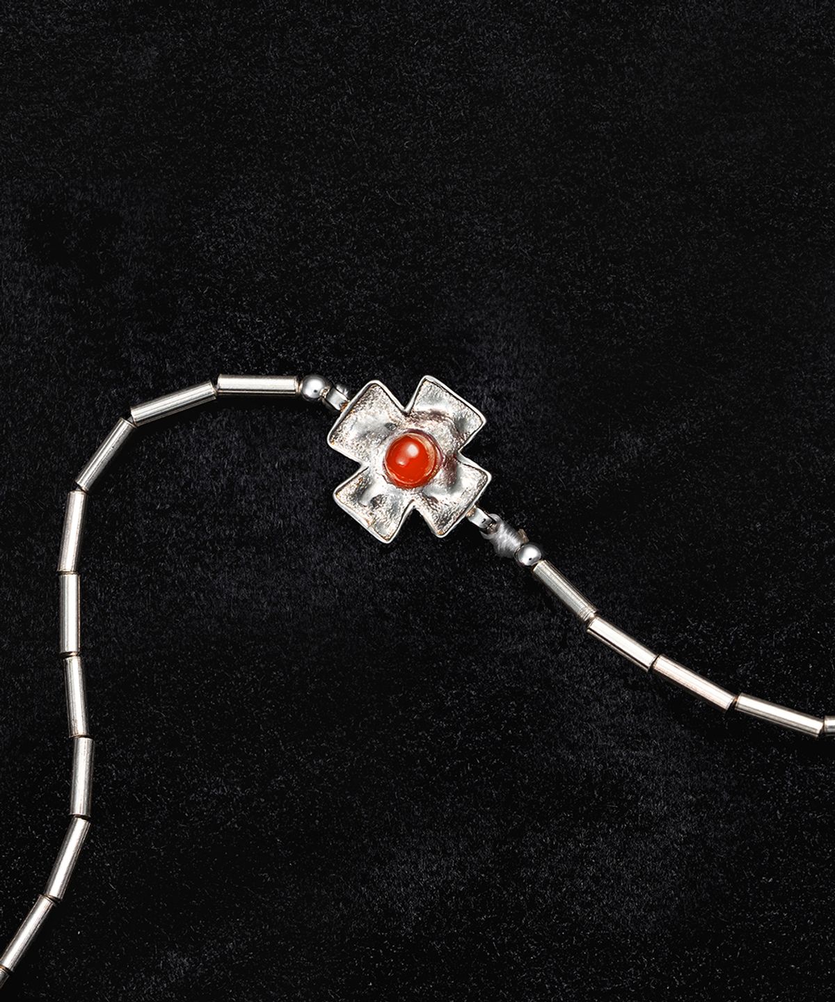 로울(LOWOOL) Red cross silver bracelet