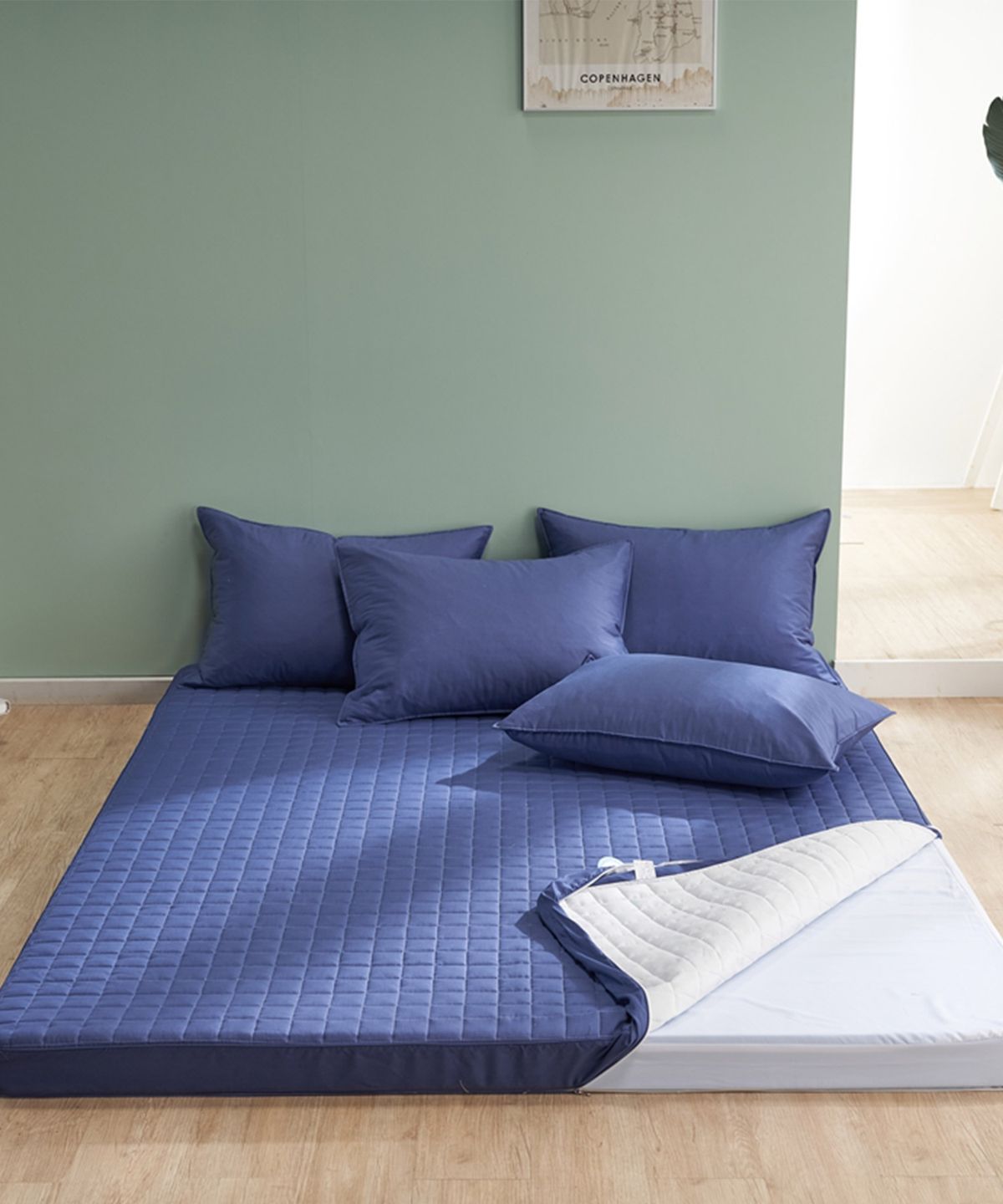 샤이닝홈(SHININGHOME) 마인 S10 5cm 순면 누빔 라텍스커버 SS/Q/K 3size 6컬러