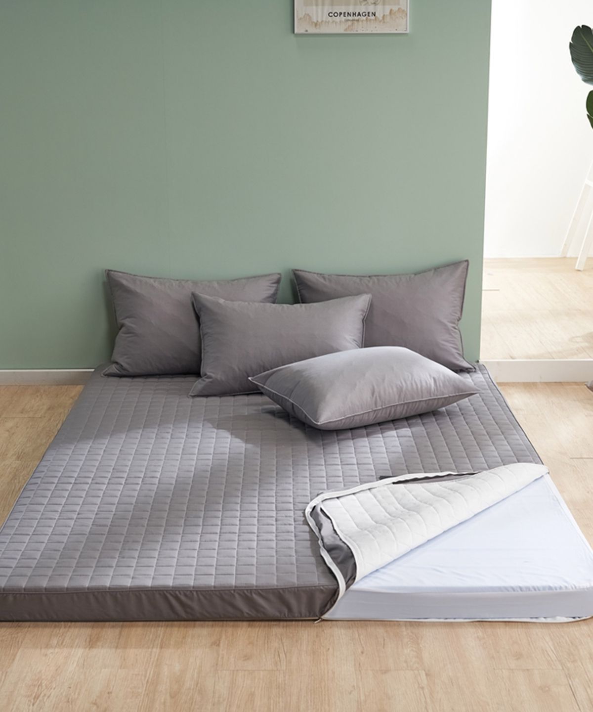 샤이닝홈(SHININGHOME) 마인 S10 5cm 순면 누빔 라텍스커버 SS/Q/K 3size 6컬러
