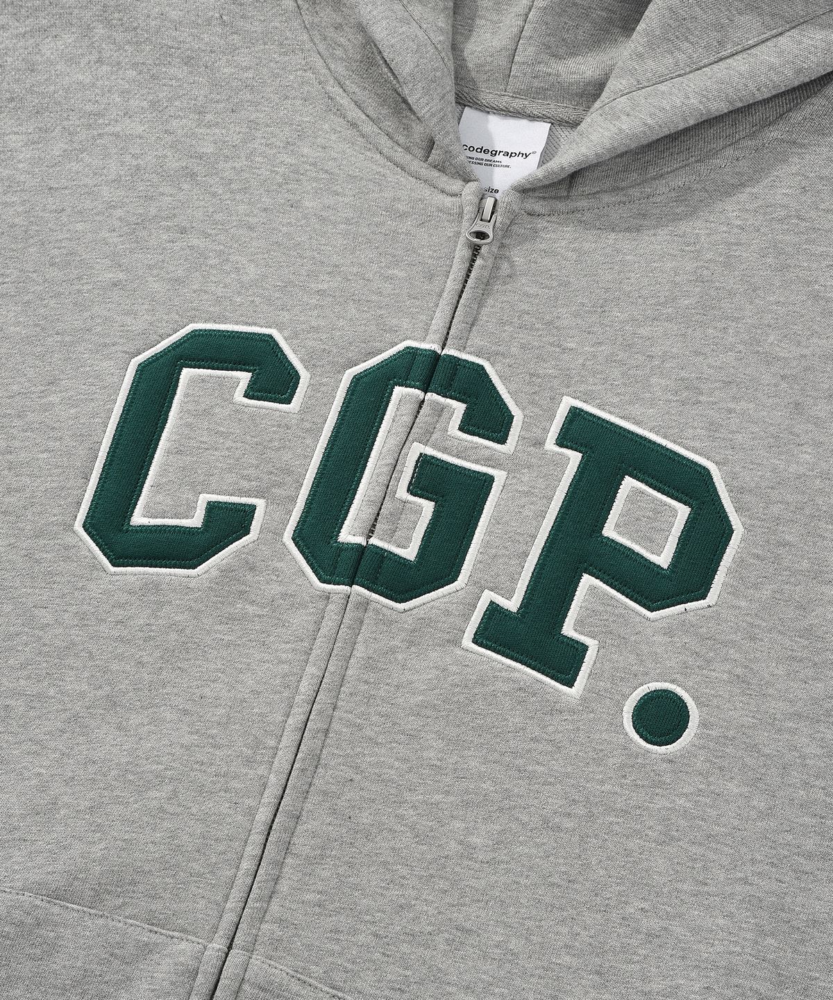 코드그라피(CGP) CGP 아치 로고 후드 집업_그린
