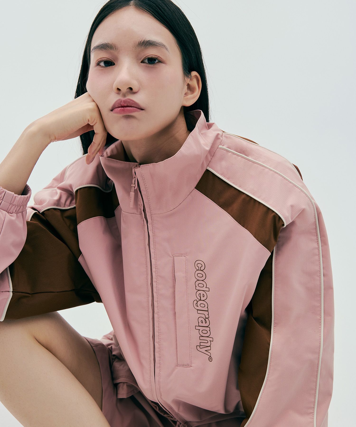 ジャケット codegraphy Color combination ver 2WAY tech short jacket ligh MUSINSA | Codegraphy [Color Ver.] 2-WAY Tech Short Jacket_Pink