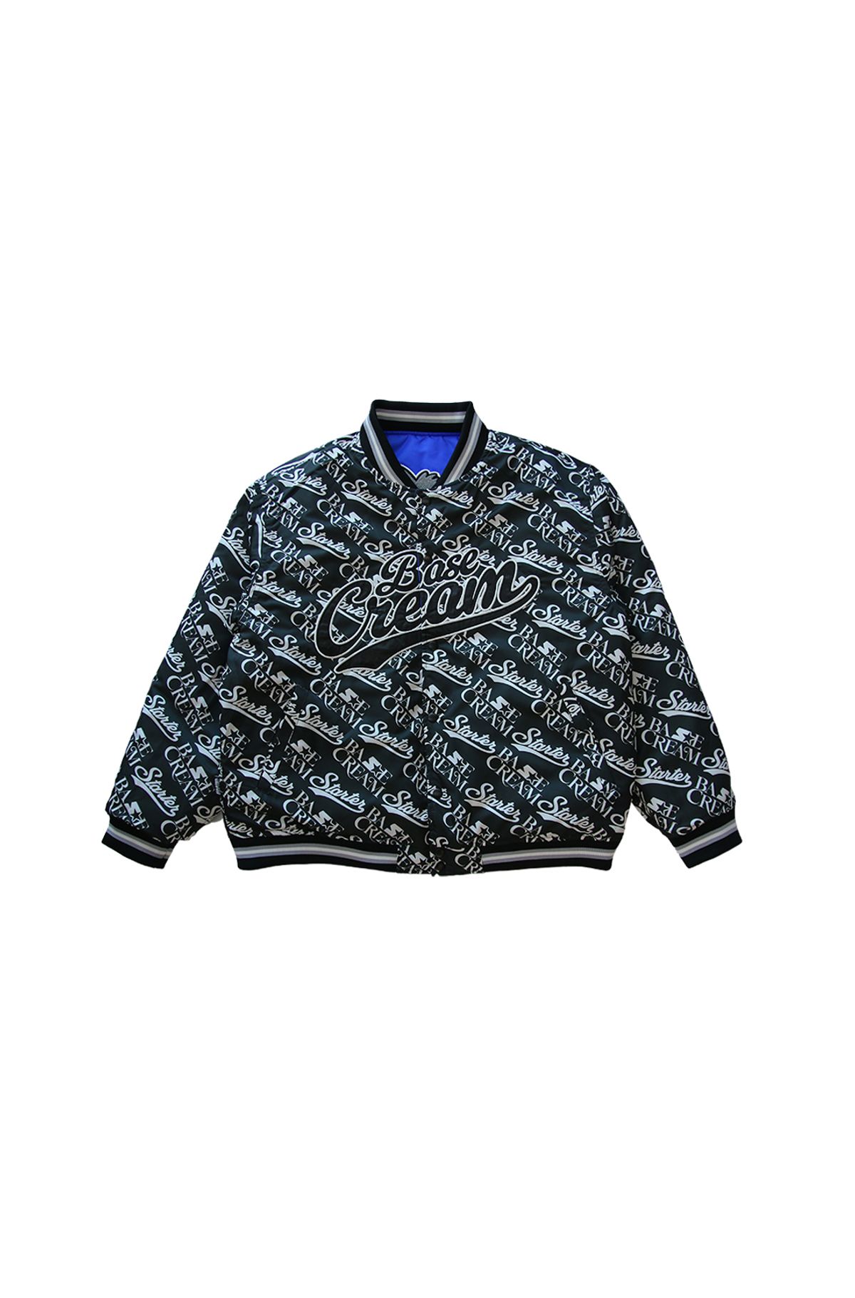베이스크림(BASECREAM) STARTER x BASECREAM KUKA REVERSIBLE SATIN VARSITY JACKET