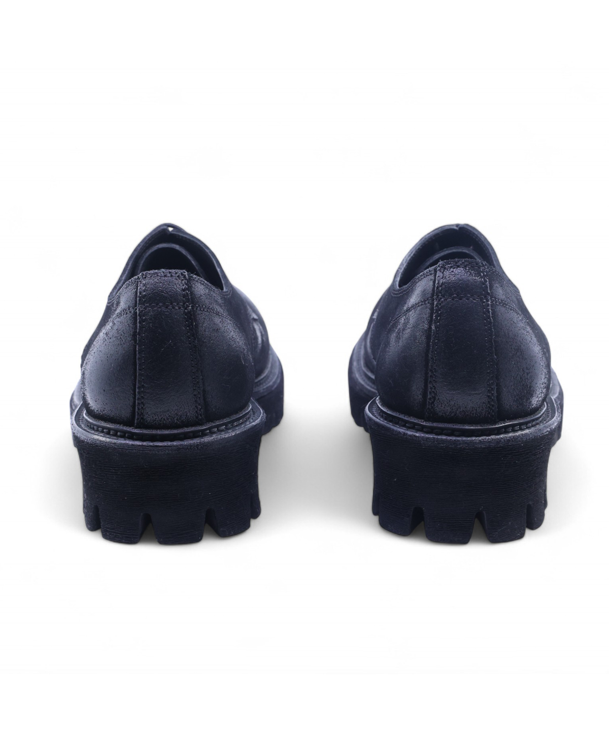 야세(YASE) 6.5cm 페더 코만도솔 스웨이드 더비 슈즈 블랙