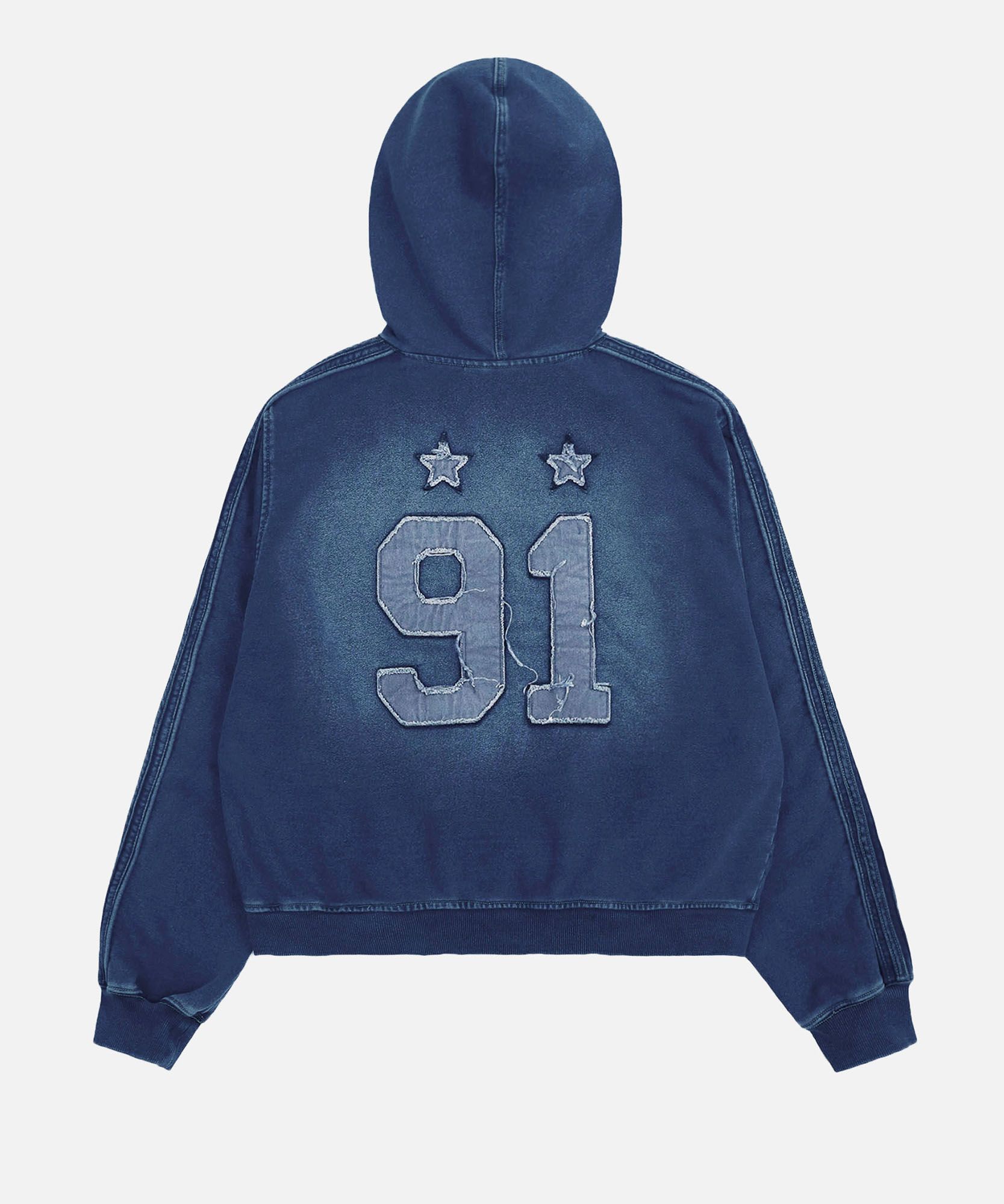 BADBLOOD ♥ Billy Washed Denim Sweat Hoodie /追跡付 MUSINSA公式 | BADBLOOD Billy Washed Denim Sweat Hoodie - Blue