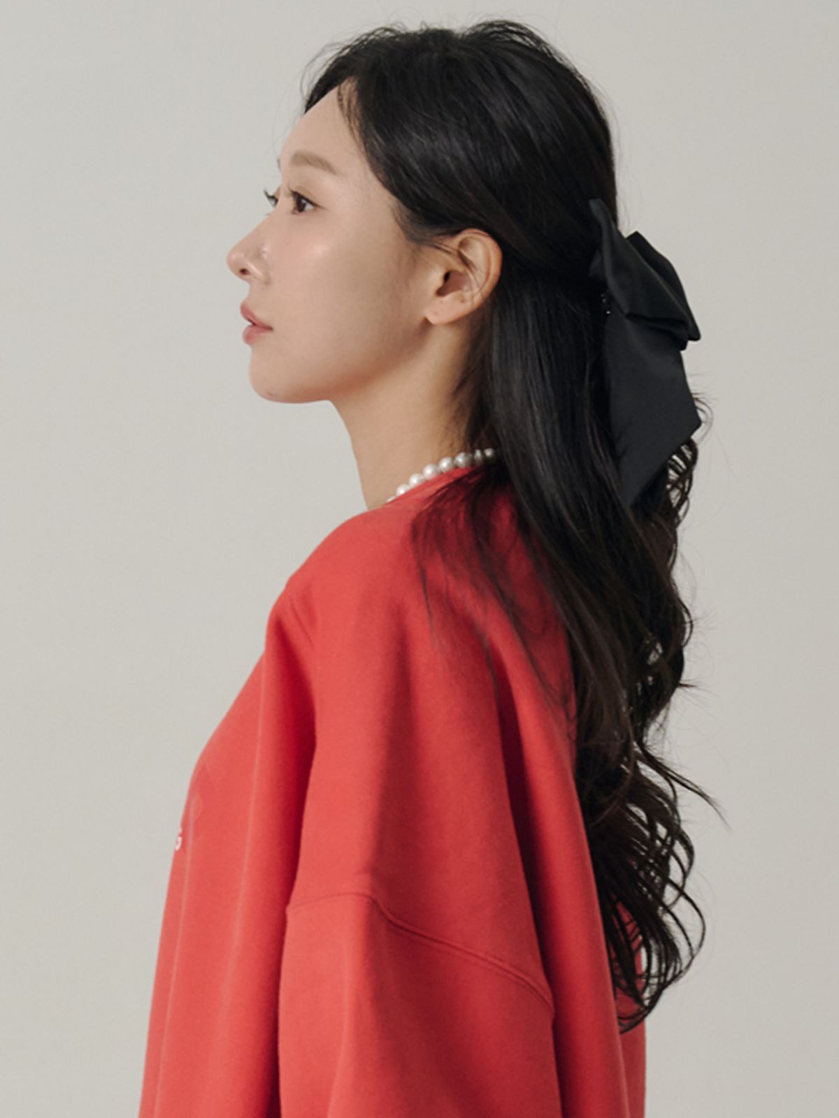 쏘리, 투 머치 러브(SORRY, TOO MUCH LOVE) Satin Big Ribbon Hairpin_Black