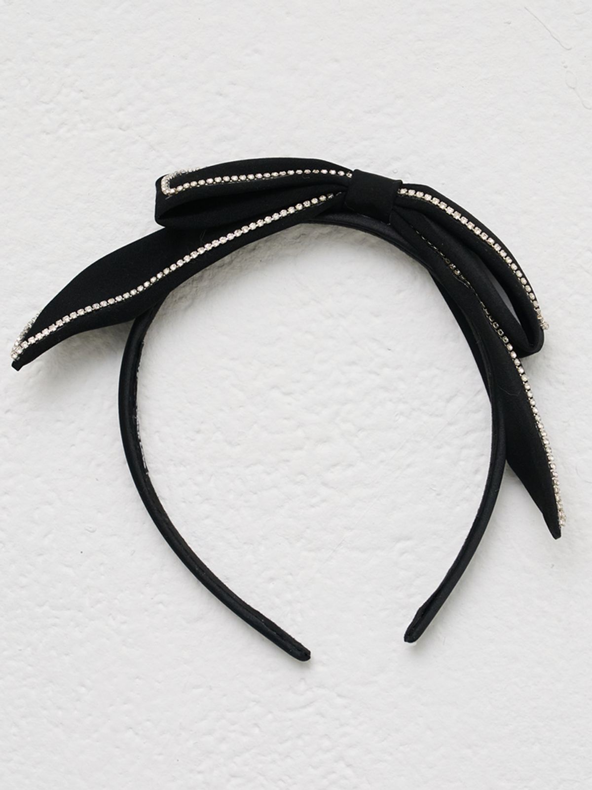 쏘리, 투 머치 러브(SORRY, TOO MUCH LOVE) Art Deco Jewel Satin Ribbon Hairband_Black
