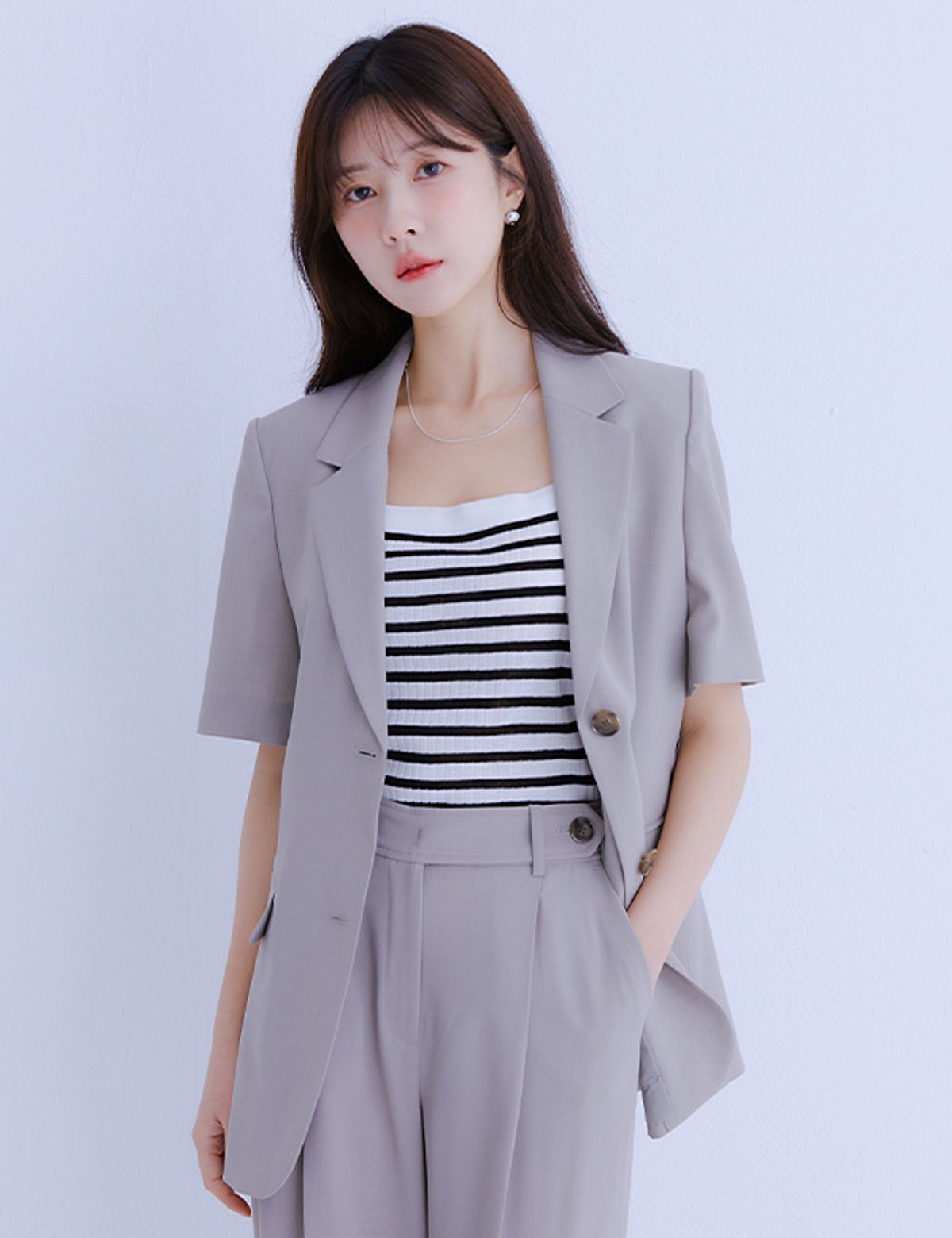 로엠(ROEM) 린넨라이크 반팔 자켓(3colors)_RMJKE25R14