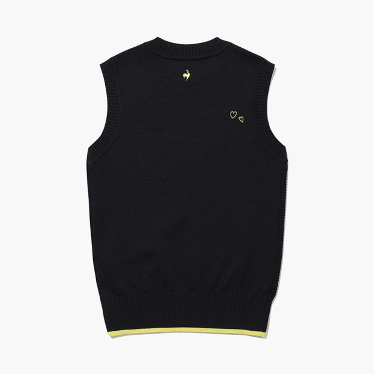르꼬끄 골프(LECOQ GOLF) 여성 레터링 포인트 라운드넥 니트 베스트 (GQ122LKV21)