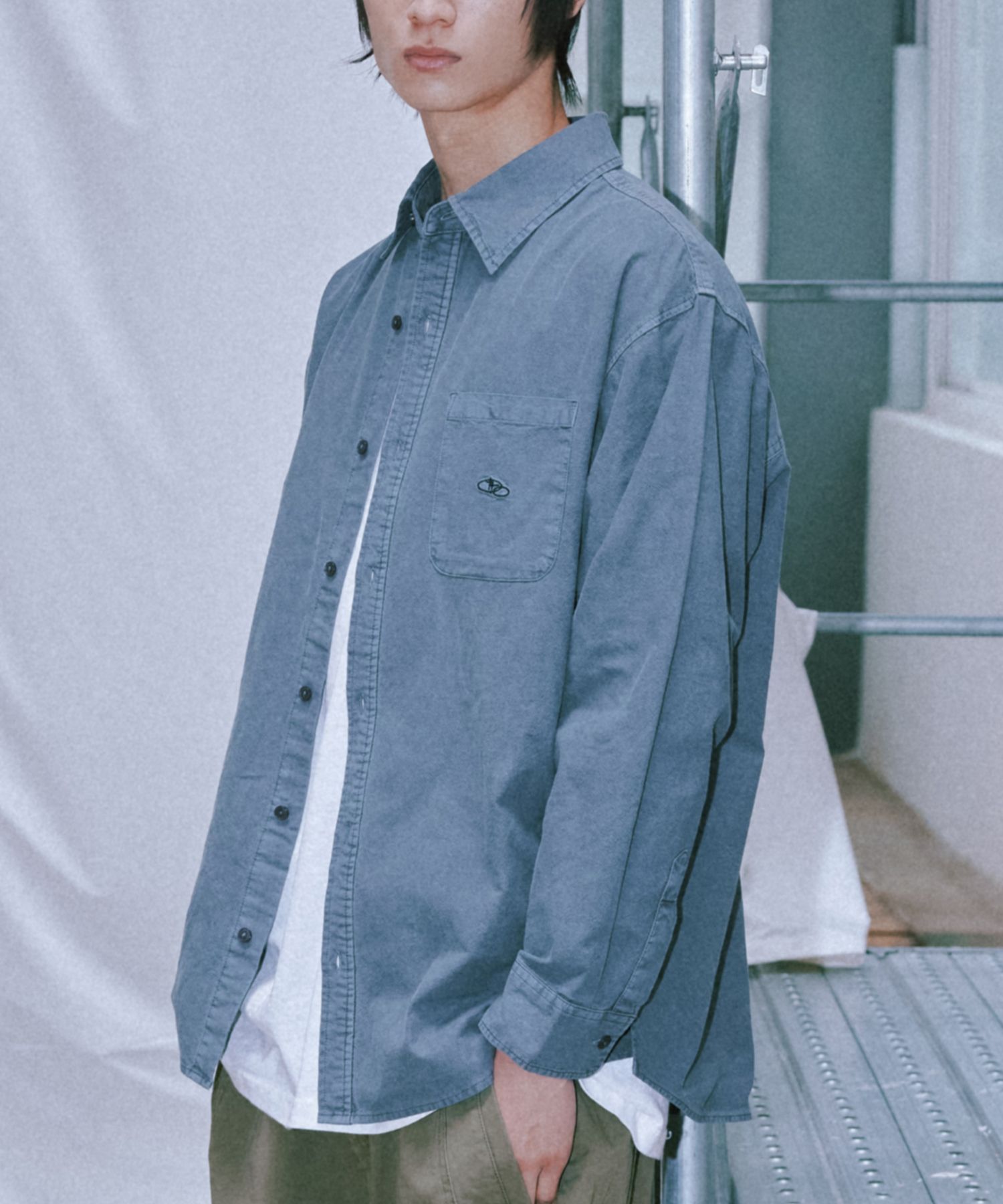 ROMANTIC CROWN★Unisex★PIGMENT WASHING L/S_3色 MUSINSA | ROMANTIC CROWN Pigment Wash Shirt_Charcoal