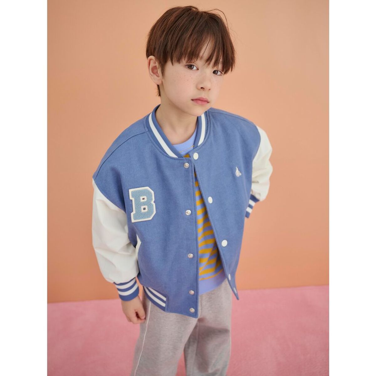빈폴 키즈(BEANPOLE KIDS) 데님 바서티 점퍼  스카이 블루 (BI5139U06Q)