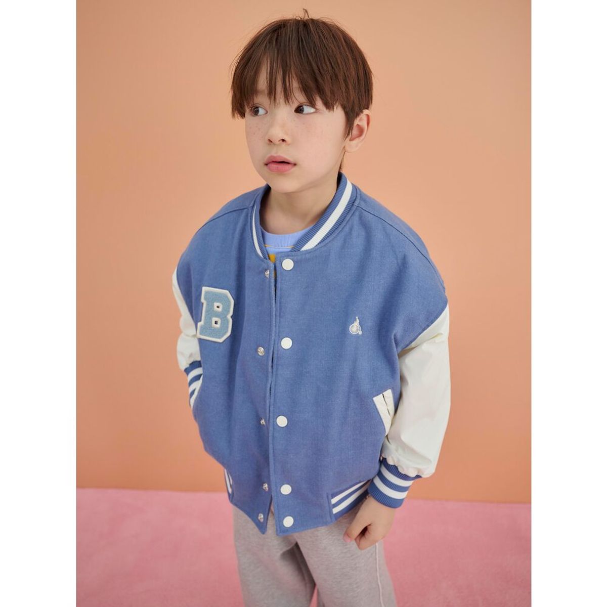 빈폴 키즈(BEANPOLE KIDS) 데님 바서티 점퍼  스카이 블루 (BI5139U06Q)