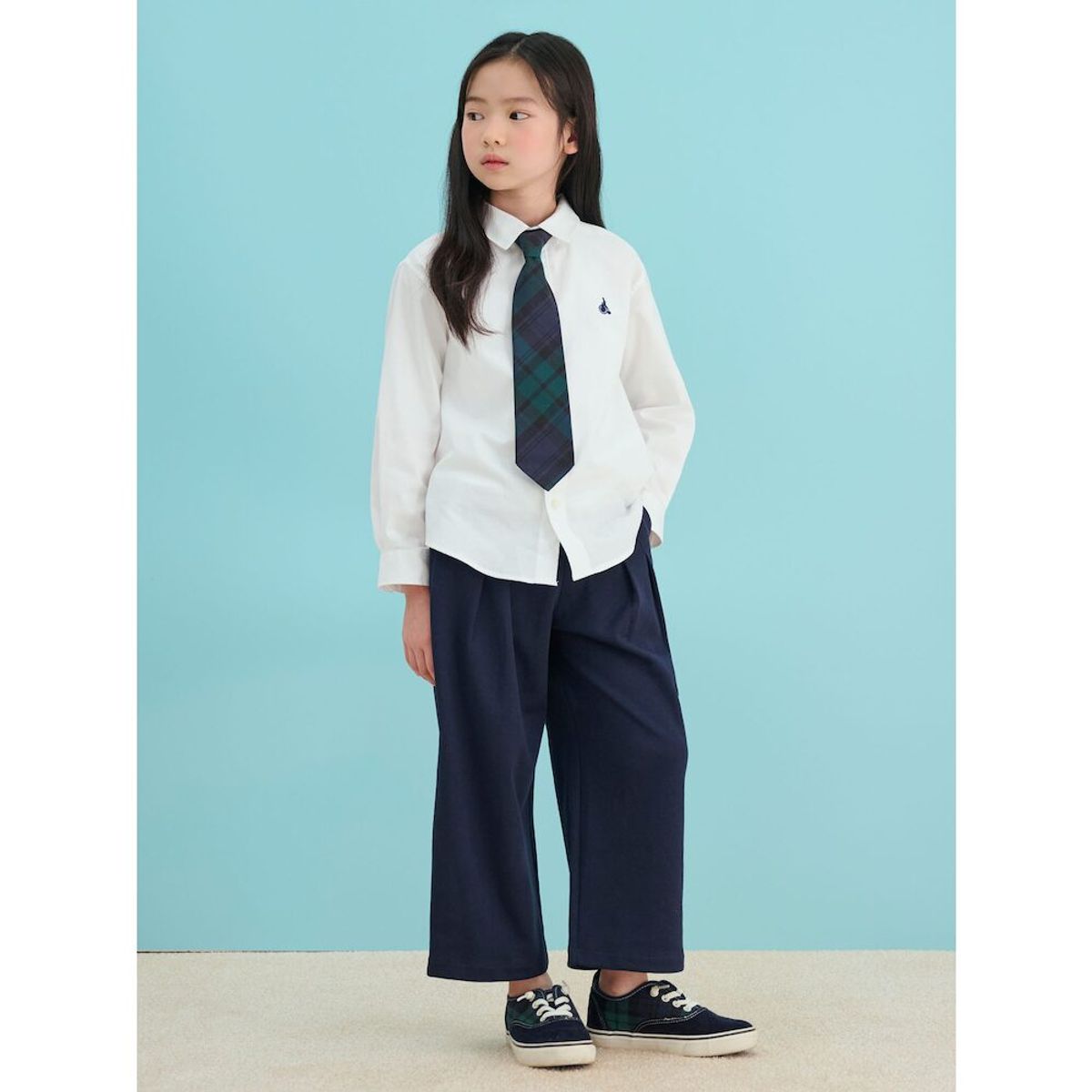 빈폴 키즈(BEANPOLE KIDS) 여아 저지 와이드 팬츠  네이비 (BI5121G03R)