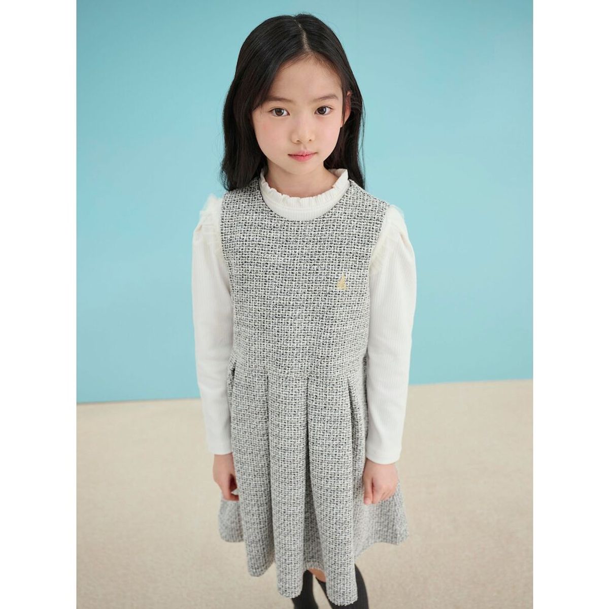 빈폴 키즈(BEANPOLE KIDS) 클래식 저지 트위드 원피스&자켓 SET  블랙 (BI5171G905)