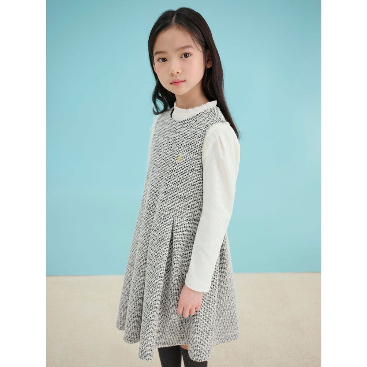 빈폴 키즈(BEANPOLE KIDS) 클래식 저지 트위드 원피스&자켓 SET  블랙 (BI5171G905)