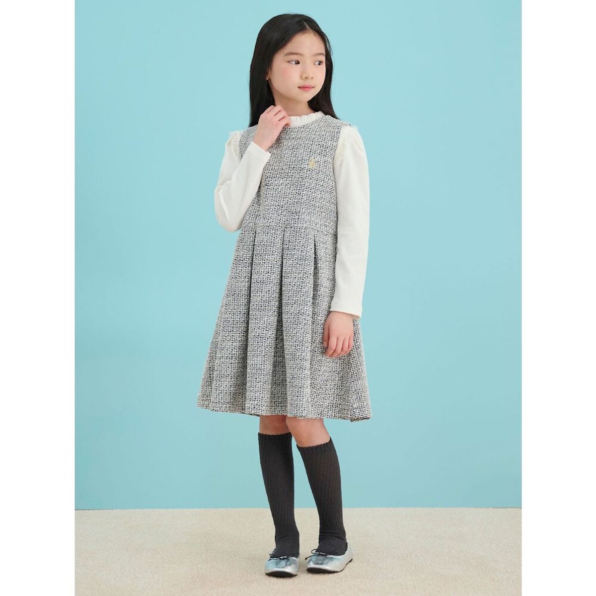 빈폴 키즈(BEANPOLE KIDS) 클래식 저지 트위드 원피스&자켓 SET  블랙 (BI5171G905)