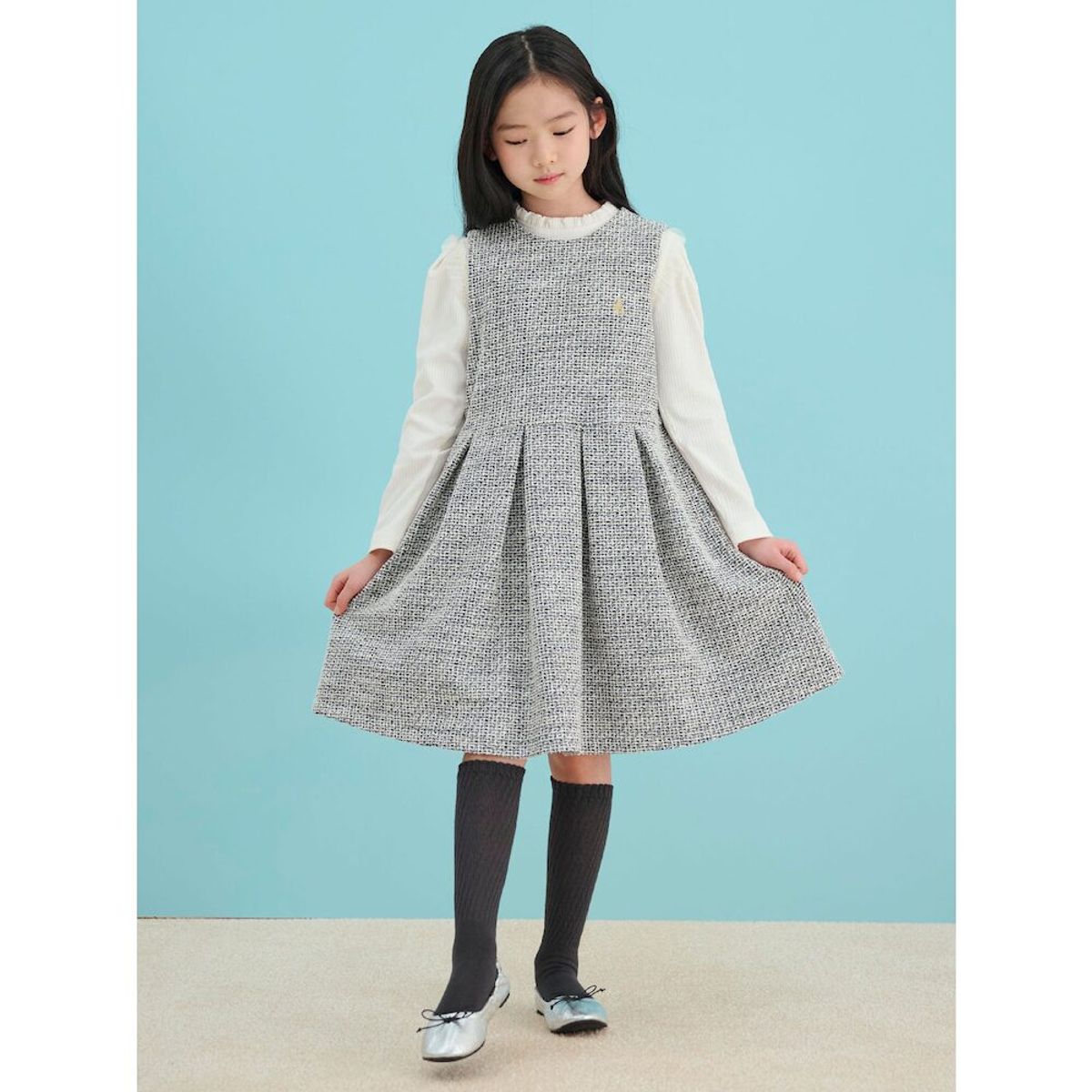 빈폴 키즈(BEANPOLE KIDS) 클래식 저지 트위드 원피스&자켓 SET  블랙 (BI5171G905)