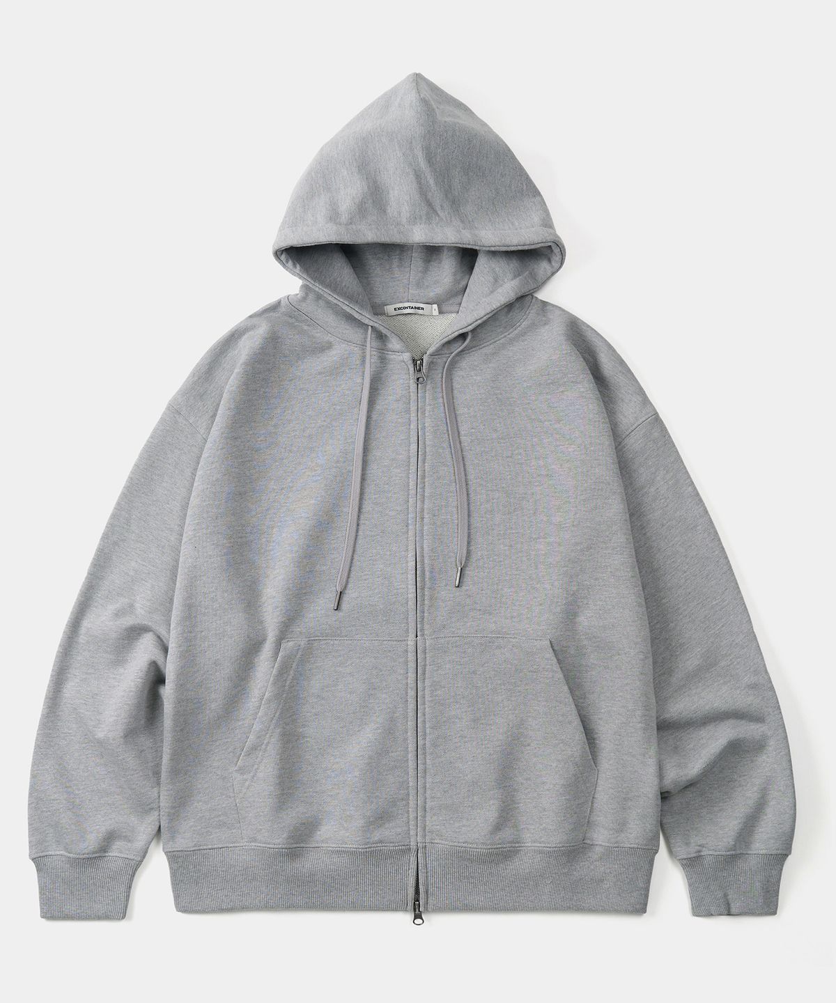 엑스컨테이너(EXCONTAINER) 2WAY 후드 집업 (MELANGE GREY)