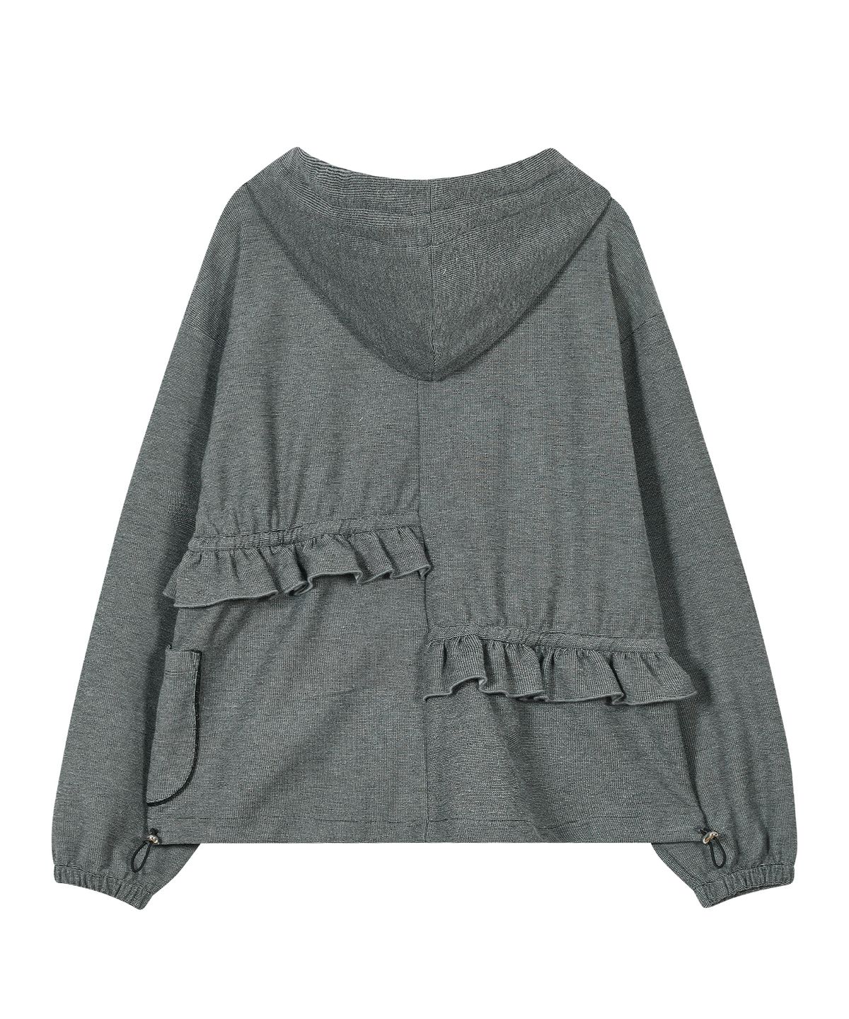 타입서비스(TYPESERVICE) Ruffled Comfy Zip Hoodie [Gray]