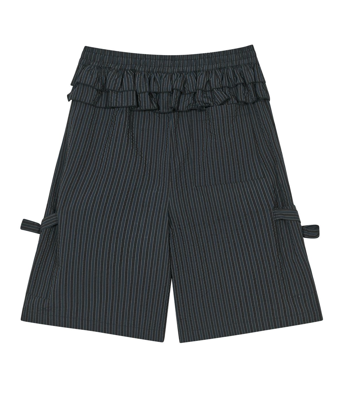 타입서비스(TYPESERVICE) Ruffled Stripe Pocket Pants [Navy]
