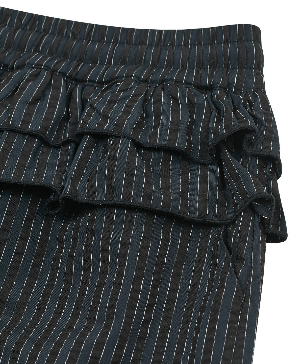 타입서비스(TYPESERVICE) Ruffled Stripe Pocket Pants [Navy]
