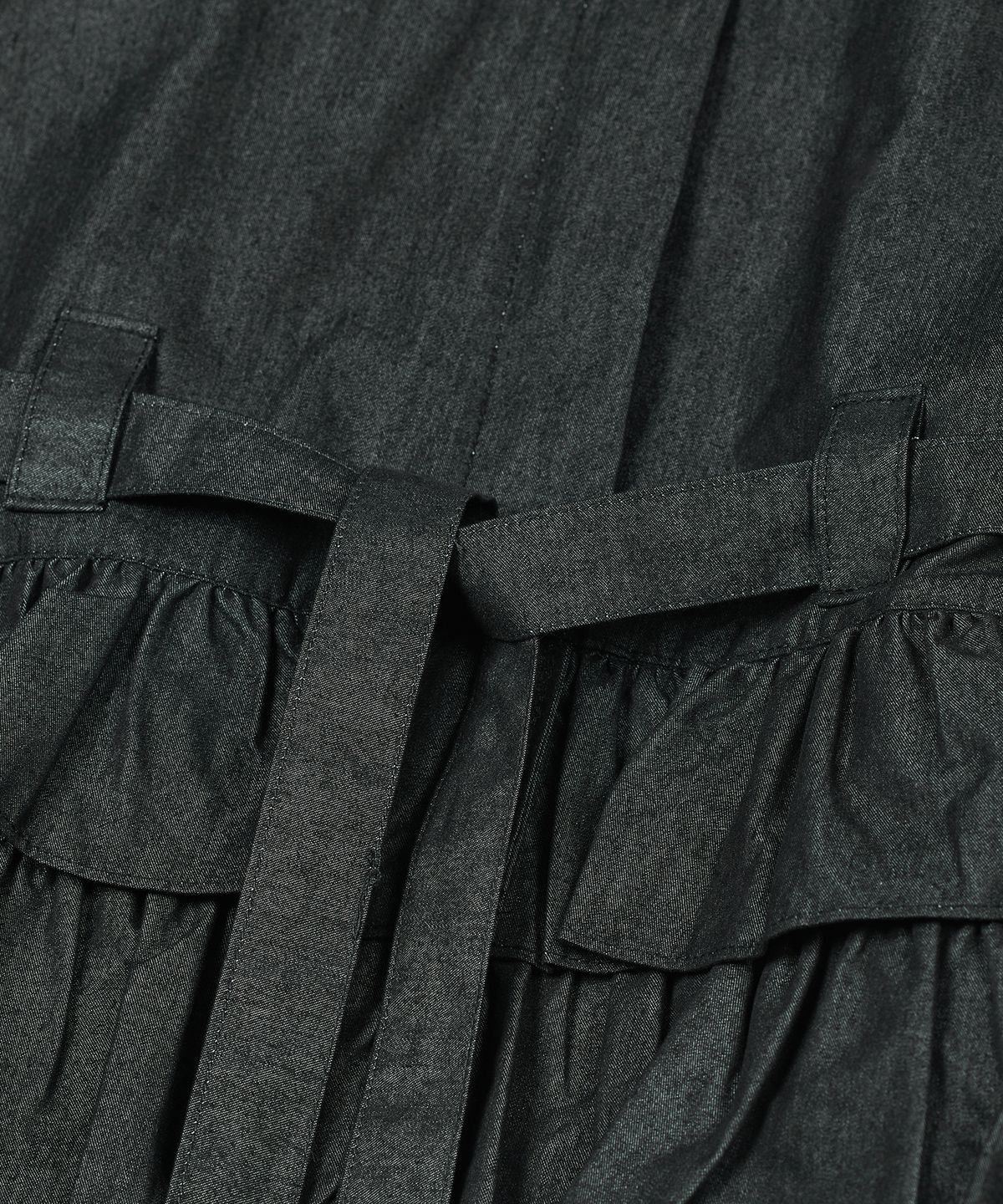 타입서비스(TYPESERVICE) Ruffled Denim Jacket [Black]