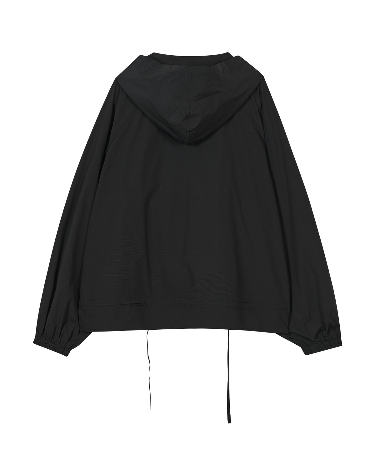 타입서비스(TYPESERVICE) Ruffled Raglan Zip Hoodie [Black]