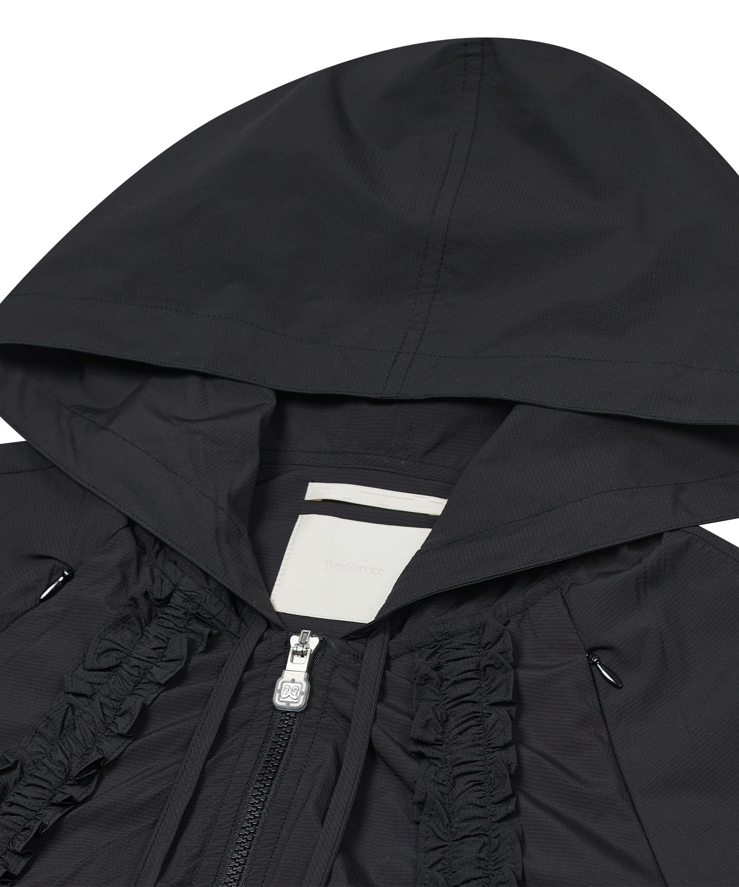 アウターその他 typeservice Ruffled Raglan Zip Hoodie Black MUSINSA | TYPESERVICE Ruffled Raglan Zip Hoodie [Black]