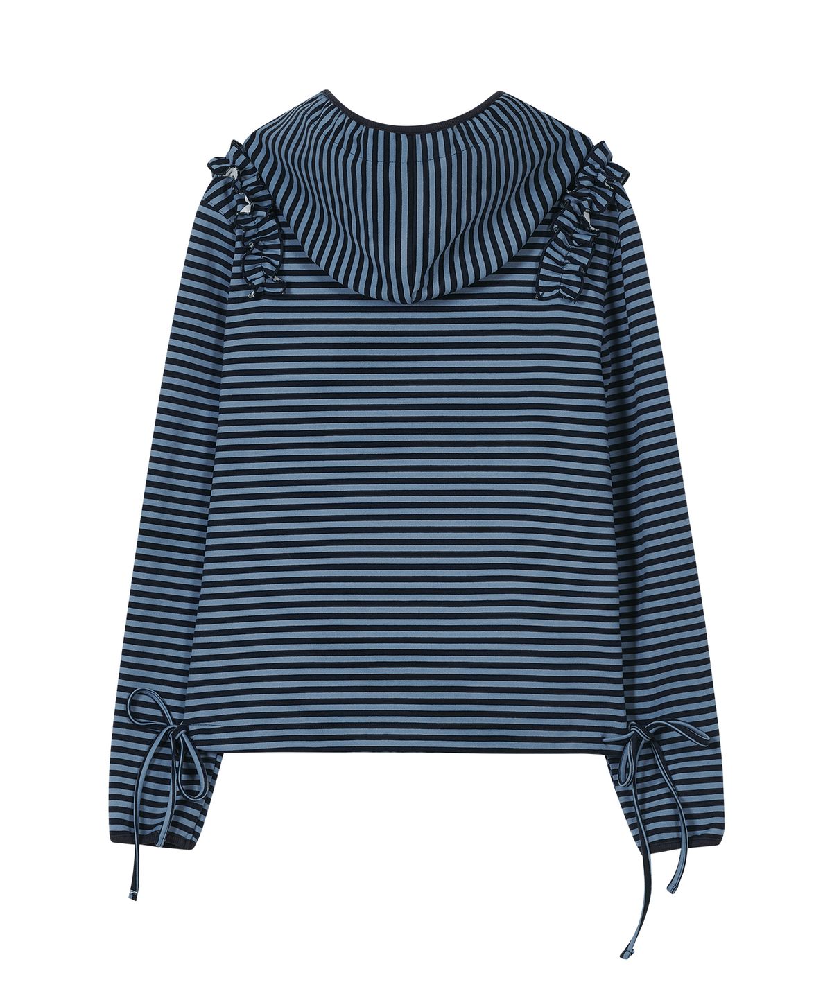 타입서비스(TYPESERVICE) Ruffled Stripe Zip Hoodie [Blue]