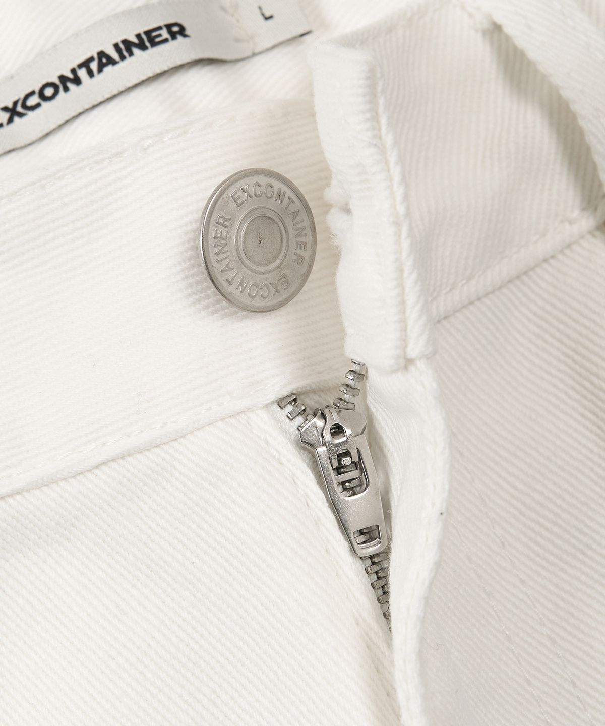 엑스컨테이너(EXCONTAINER) WIDE DENIM PANTS (CREAM)