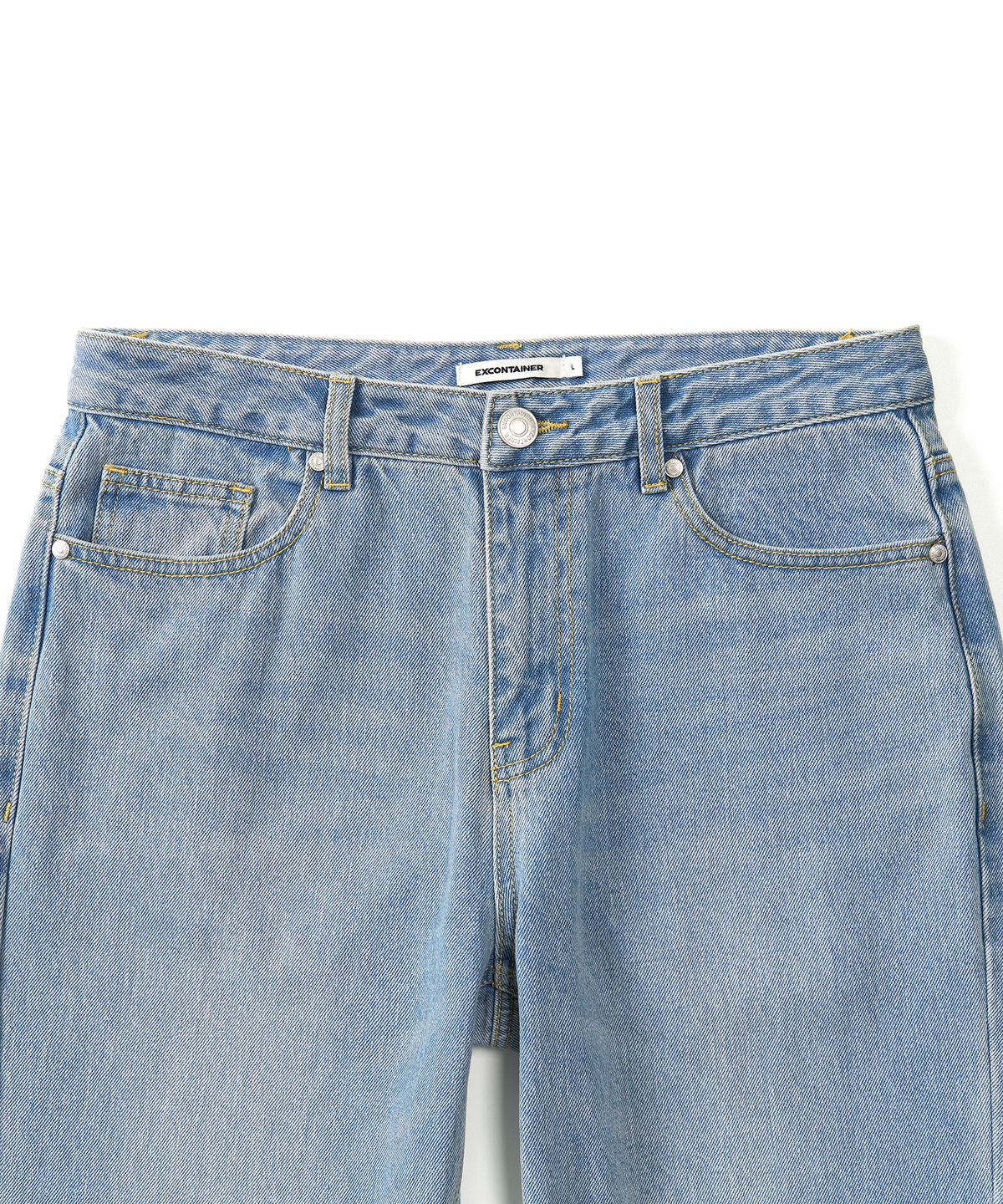 엑스컨테이너(EXCONTAINER) WIDE DENIM PANTS (LIGHT INDIGO)