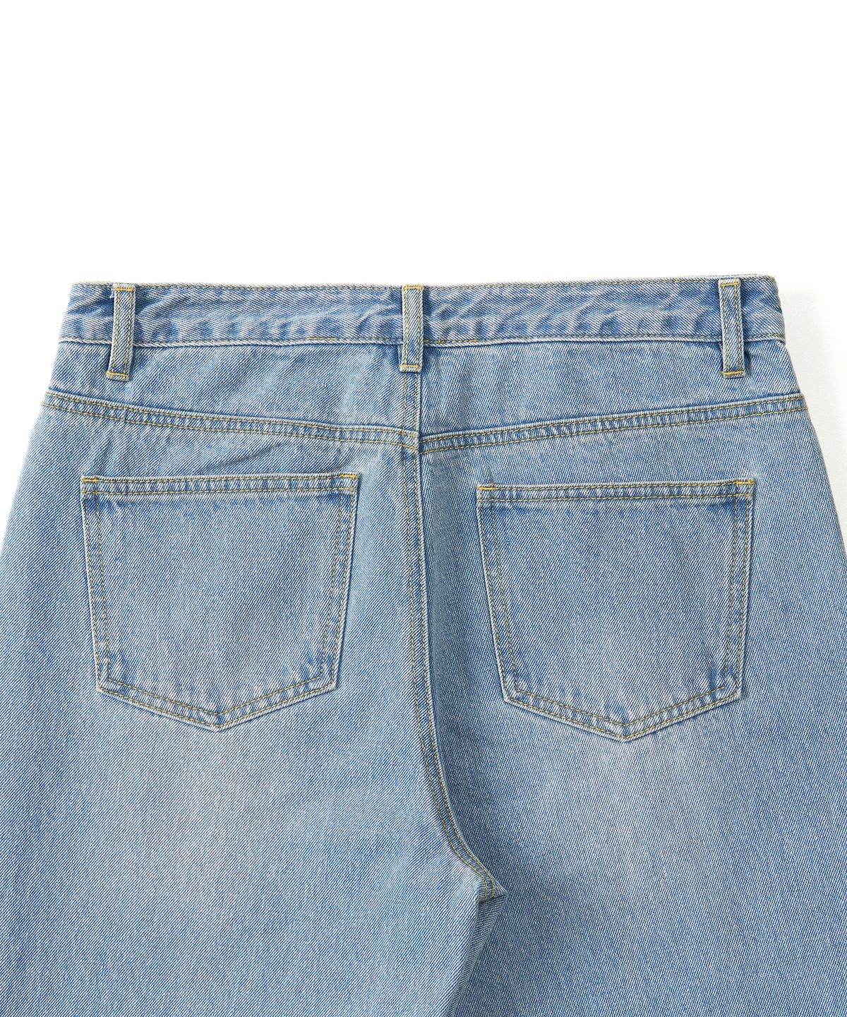 엑스컨테이너(EXCONTAINER) WIDE DENIM PANTS (LIGHT INDIGO)