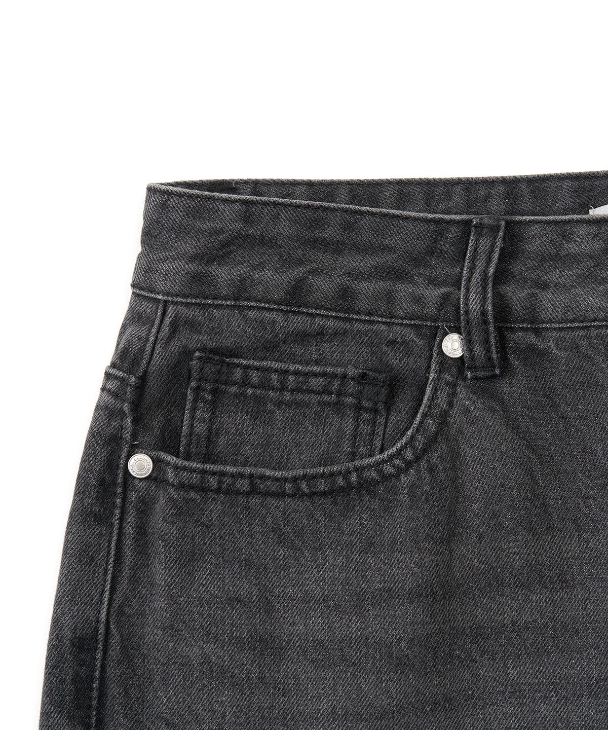 엑스컨테이너(EXCONTAINER) WIDE DENIM PANTS (DARK GREY)